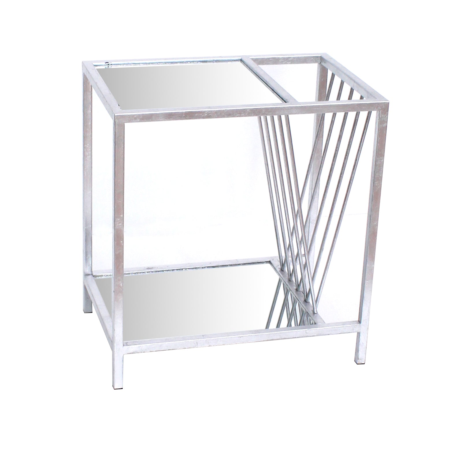 15 x 23 x 24 Silver Metal End Table