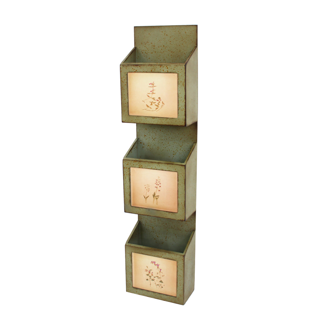 41.54 x 5.12 x 9.25 Green Rustic Vertical - Newspaper & Magazine Rack