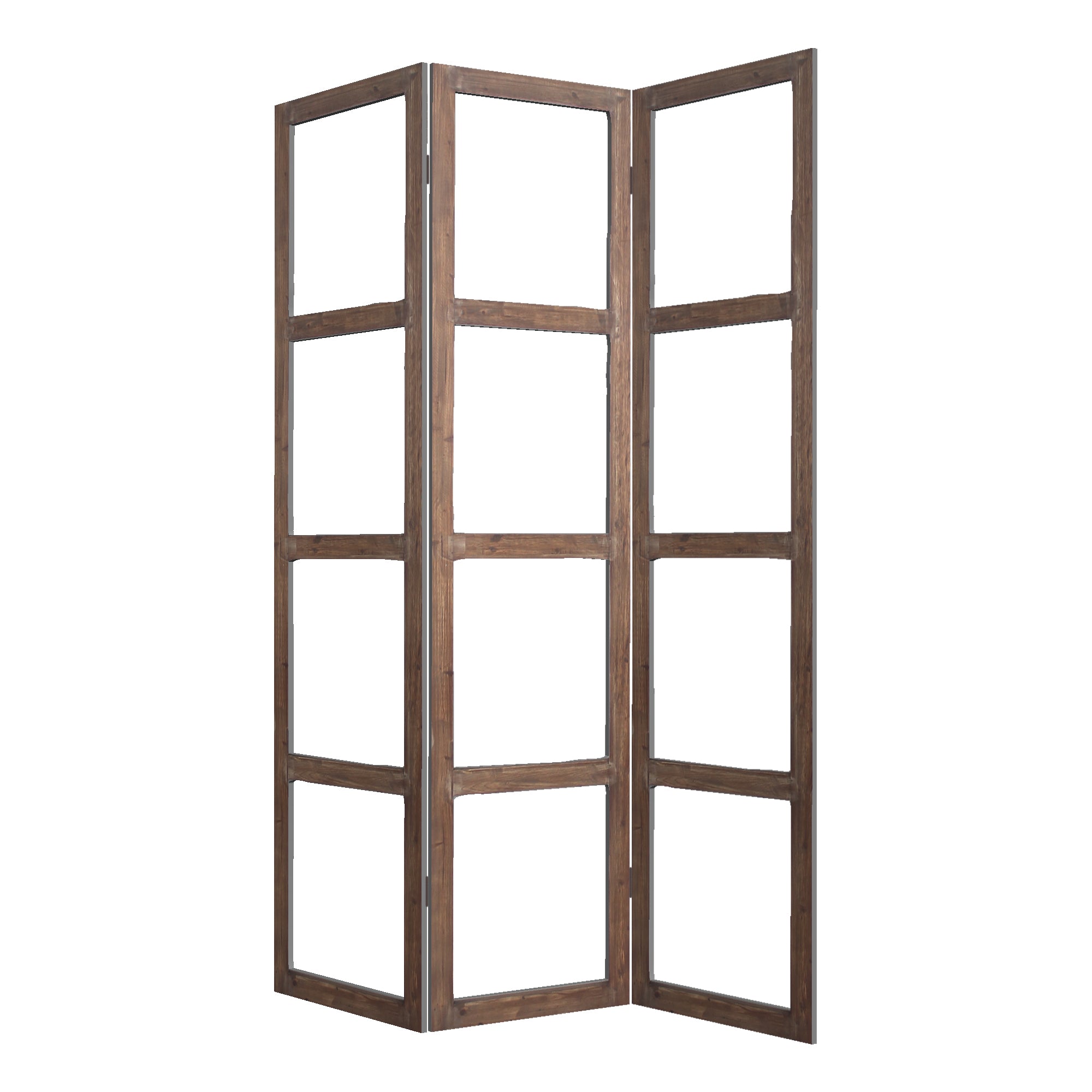 1 x 63 x 84 Brown Wood Glass  Screen