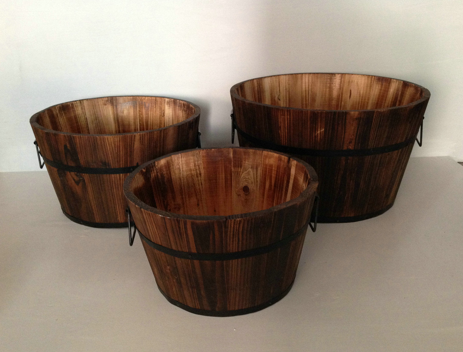 1 x 15 x 1 Brown Wood Garden Planter  3 Piece