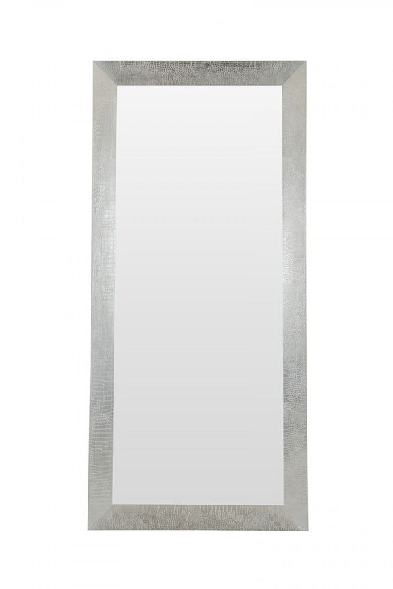 83' Silver Crocodile Glass Floor Mirror