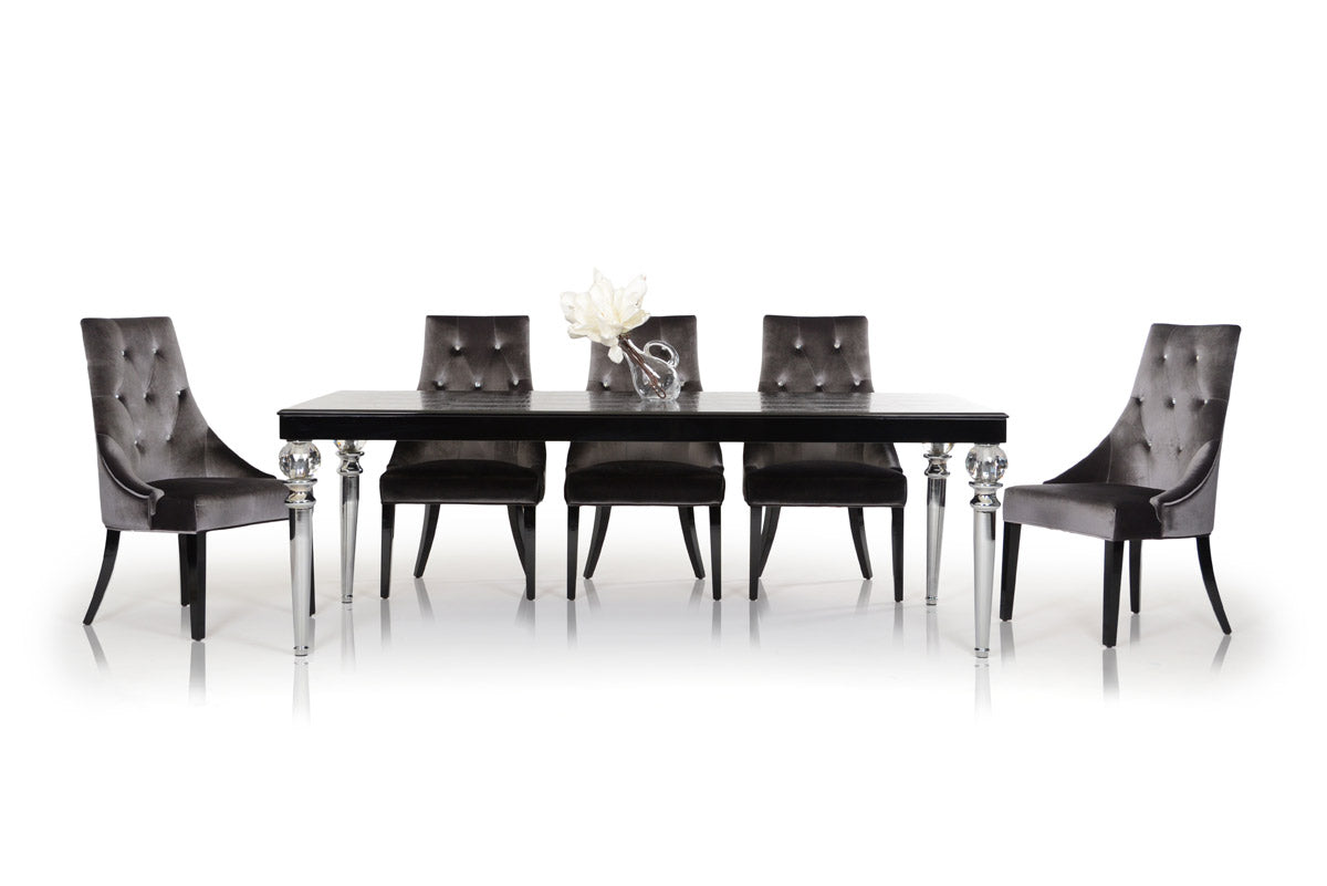 31' Black Crocodile Lacquer Dining Table