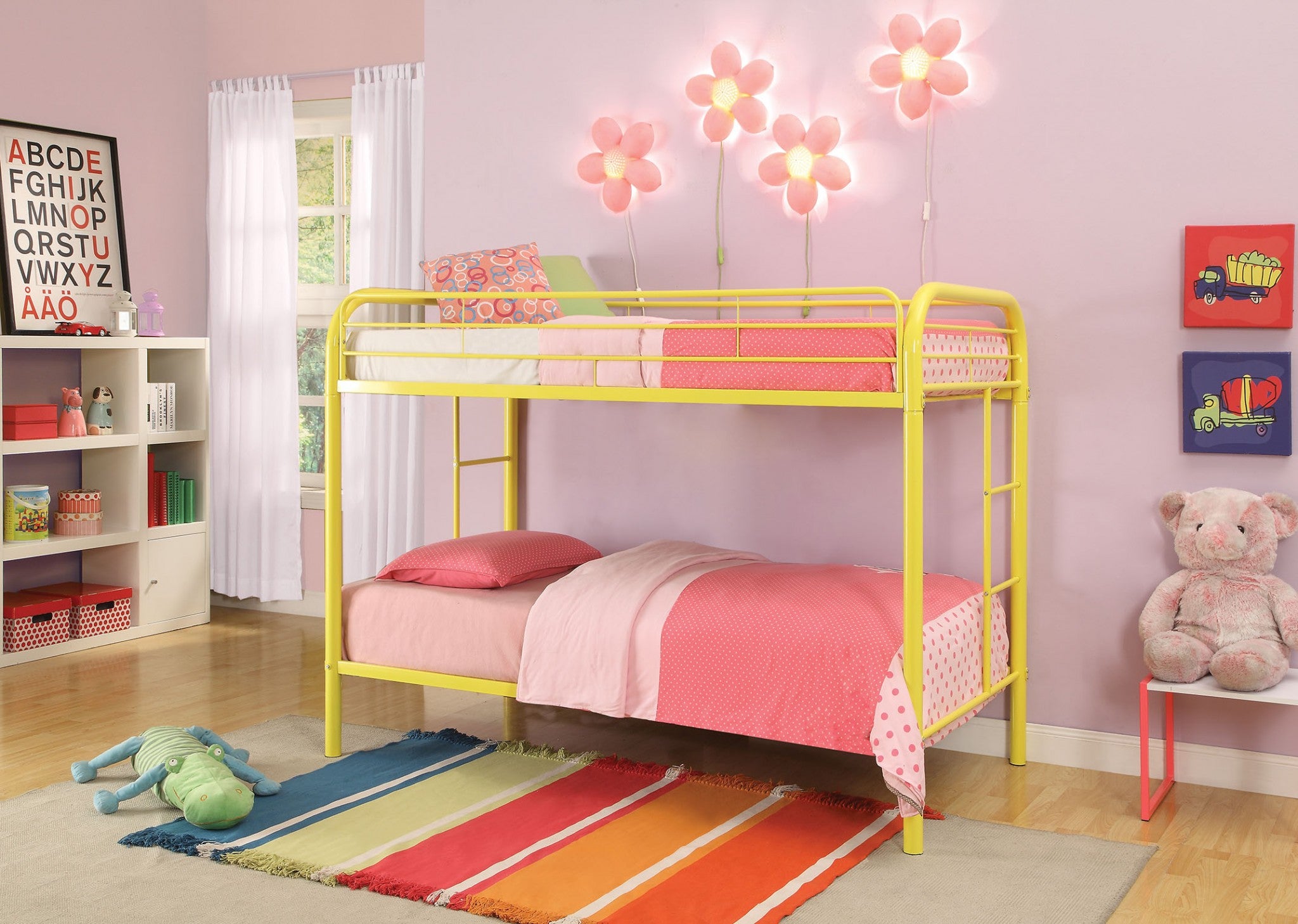 78' X 41' X 60' Twin Over Twin Yellow Metal Tube Bunk Bed