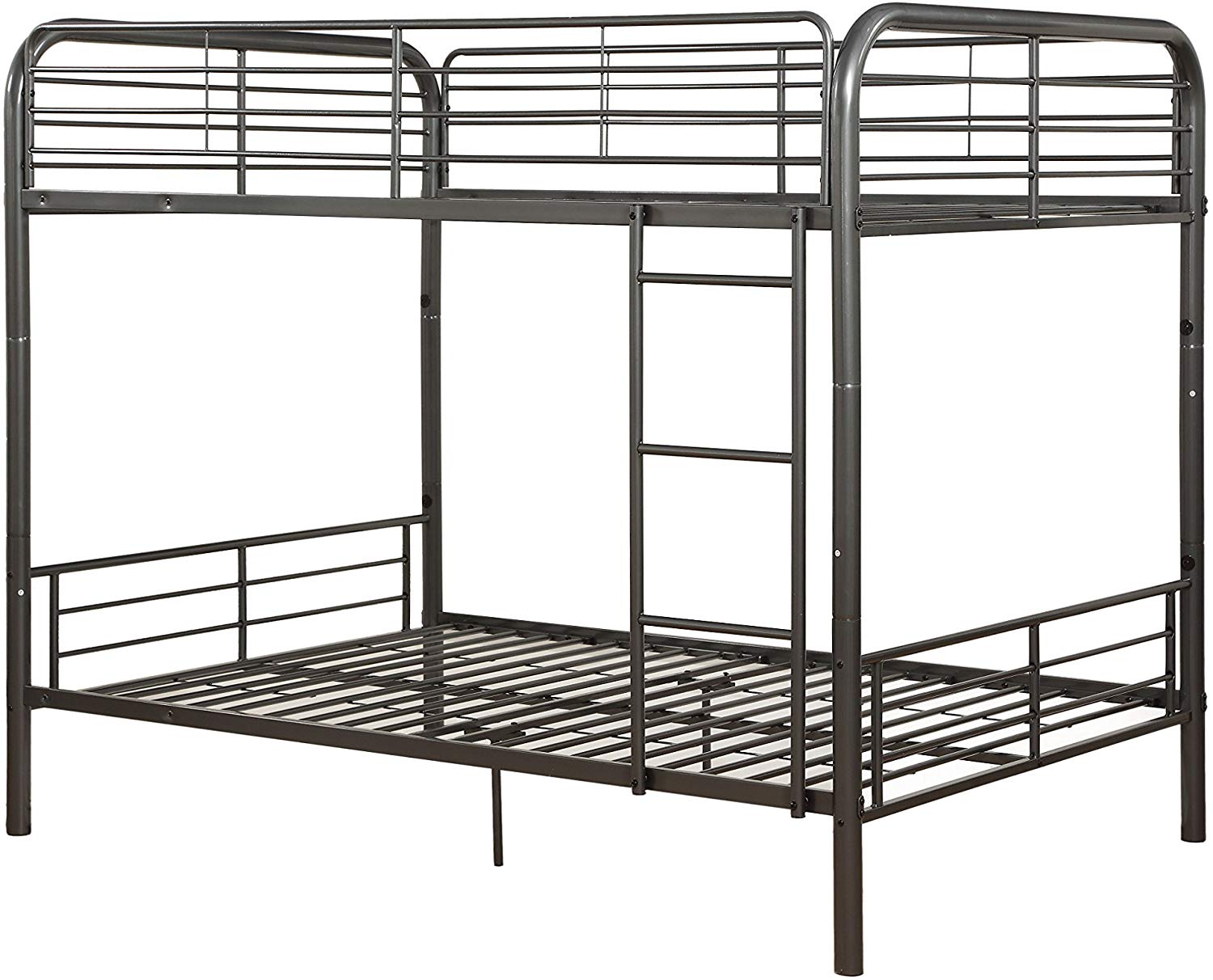 79' X 57' X 65' Gunmetal Metal Tube Full Over Full Bunk Bed