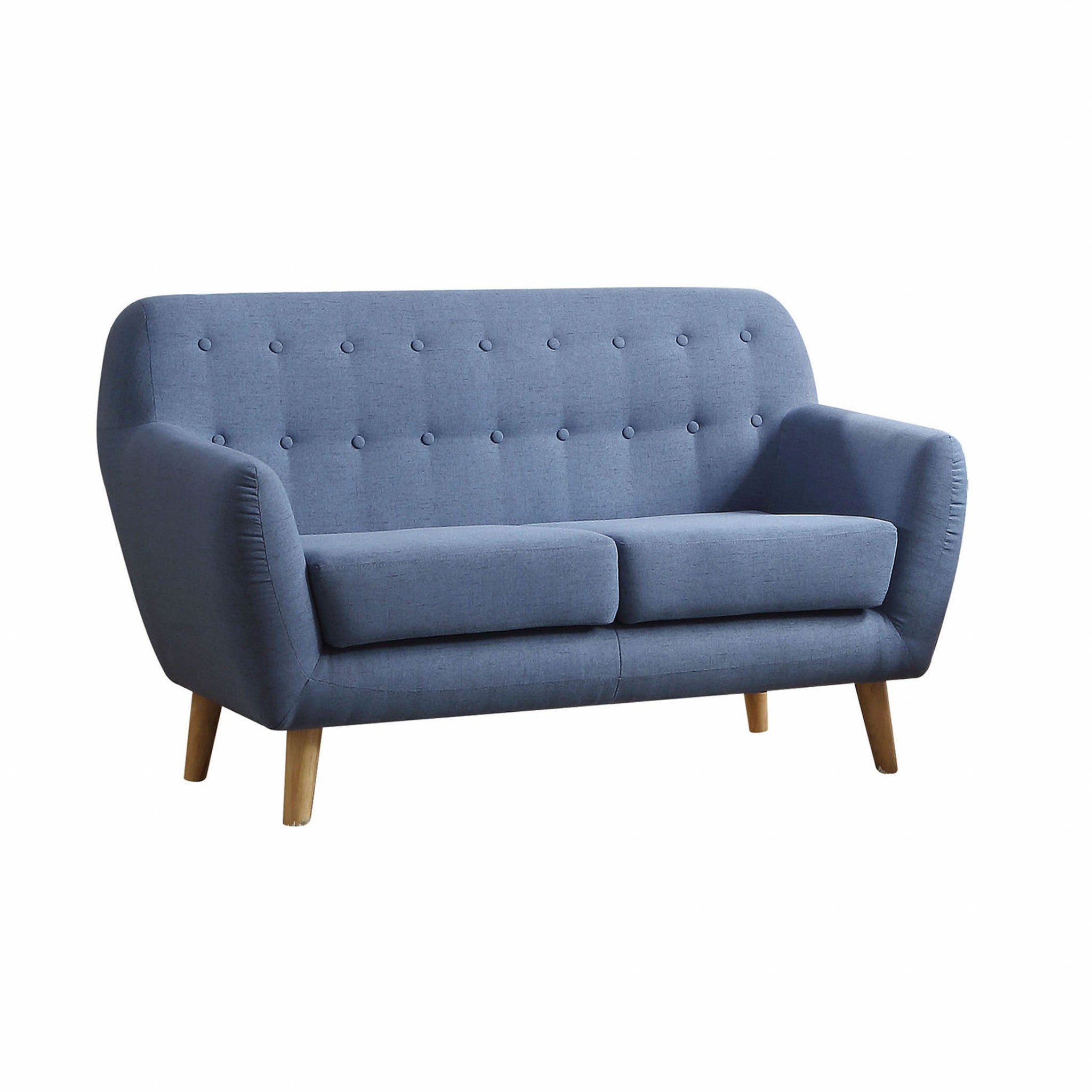 57' X 31' X 35' Blue Linen Loveseat