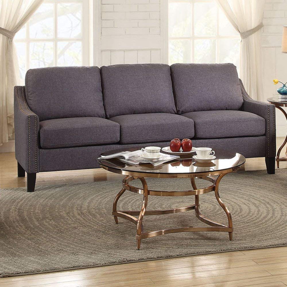 68' X 31' X 36' Gray Linen Sofa