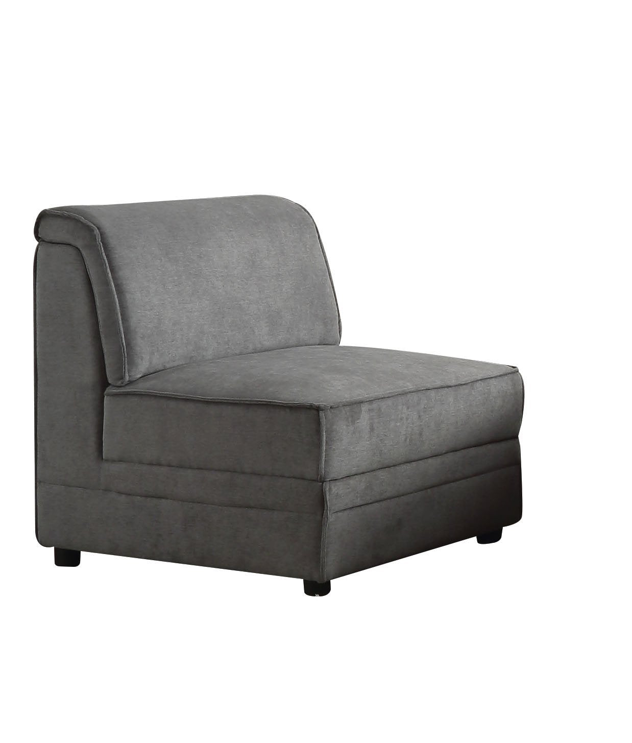 30' X 34' X 33' Gray Velvet Reversible Armless Chair