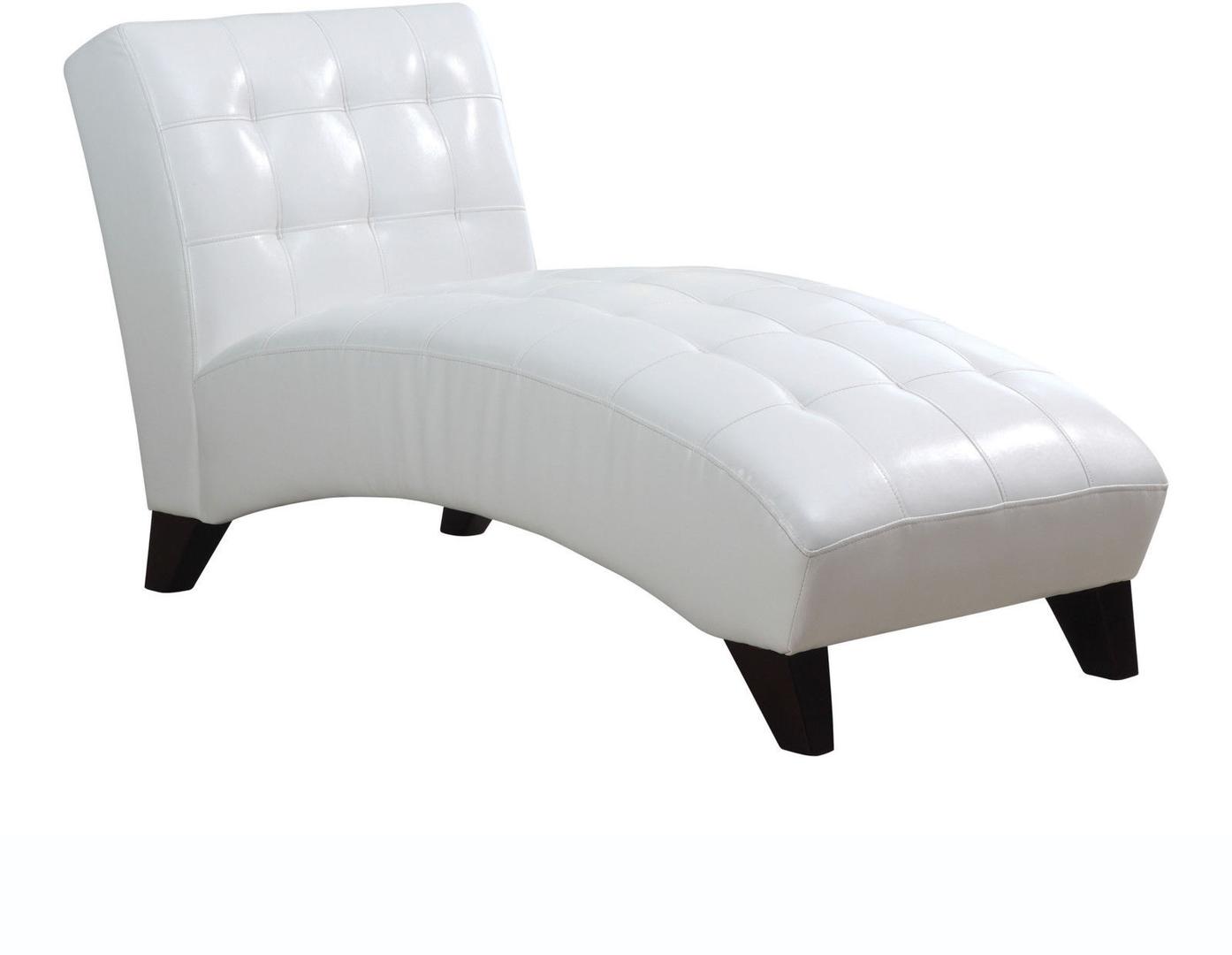 White Faux Leather Chaise Lounge Chair