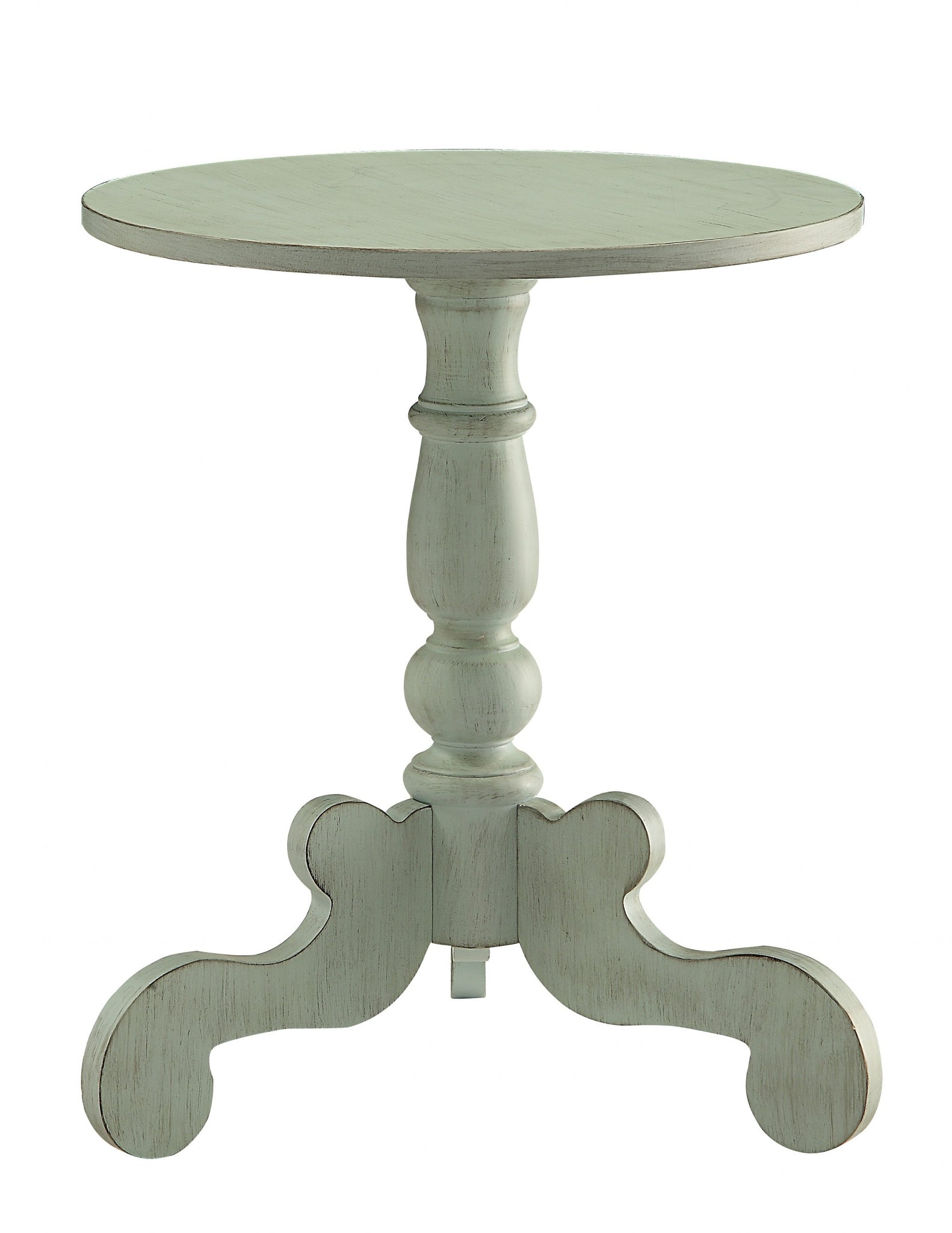 Ornate Sage Green Wooden Side Table