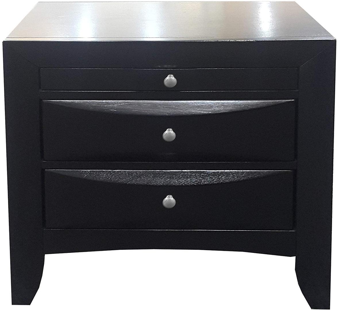 26' X 17' X 25' Black  Modern Nightstand