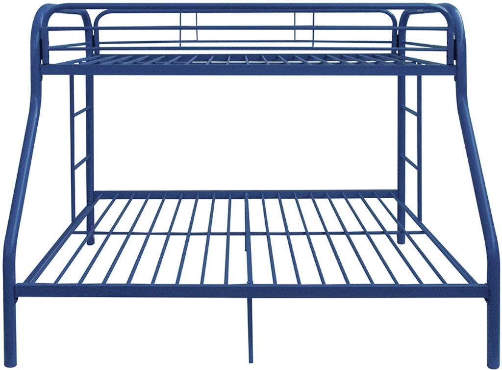 84' X 62' X 65' Twin Xl Over Queen Blue Metal Tube Bunk Bed