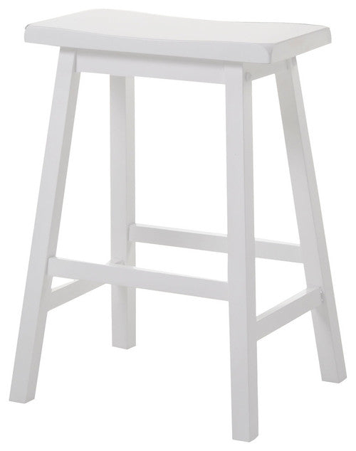 18' X 16' X 29' White Rubber Wood Bar Stool (Set-2)