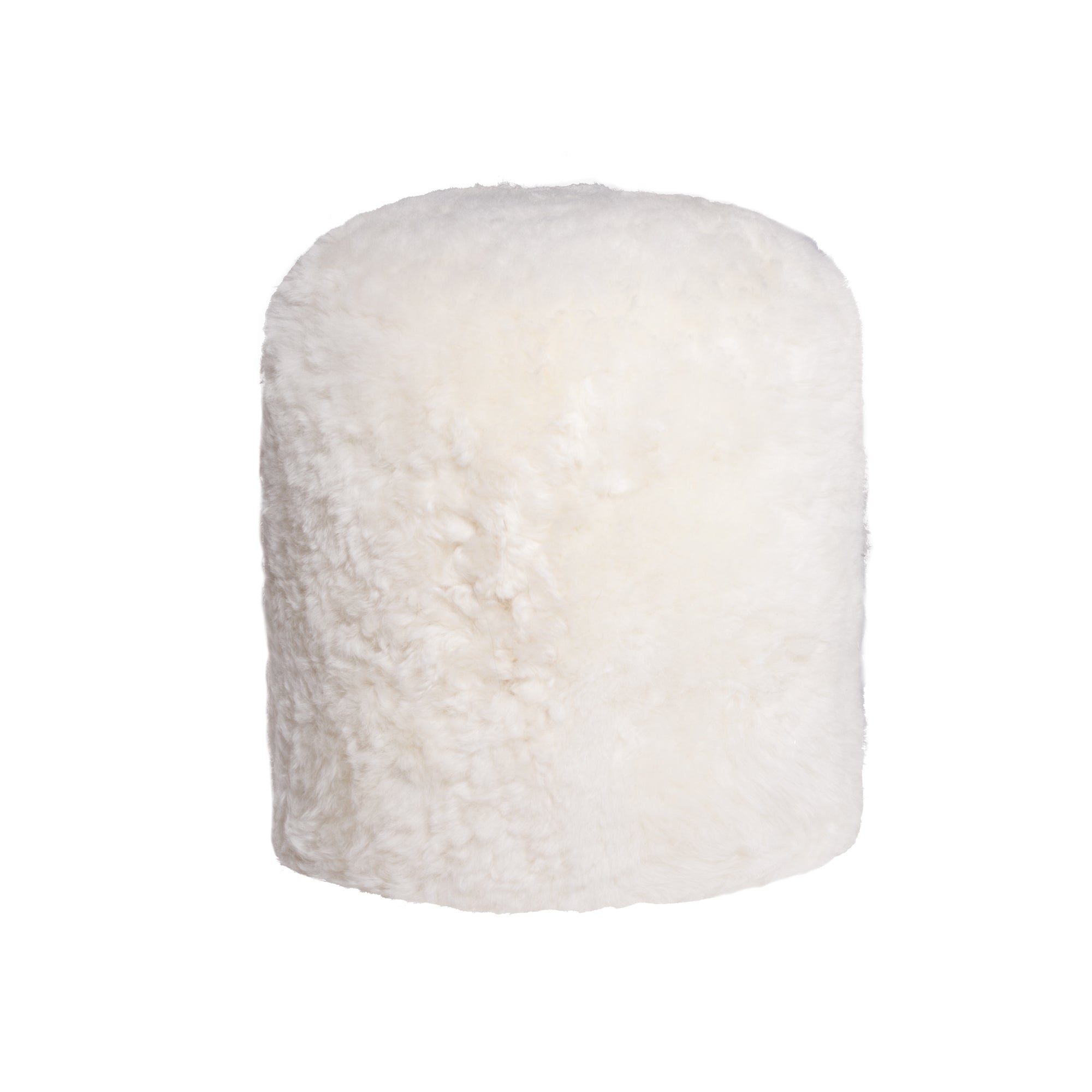 18" x 18" x 16.5" White Short-Hair Sheepskin - Stump Pouf