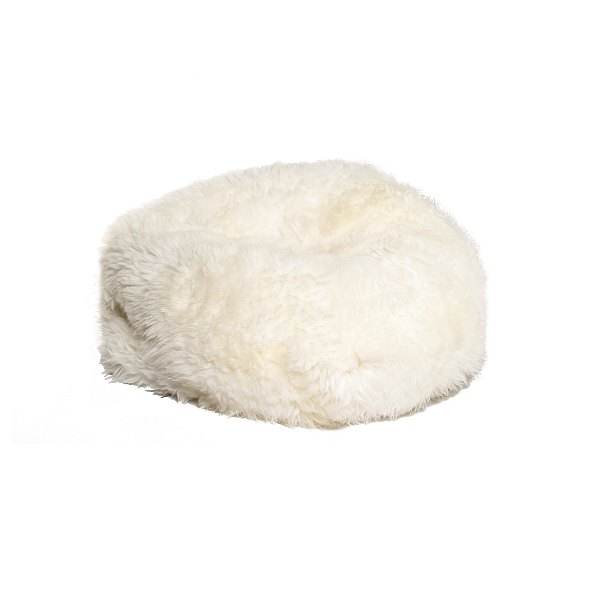 31" x 31" x 31" White Short-Hair Sheepskin Bean Bag