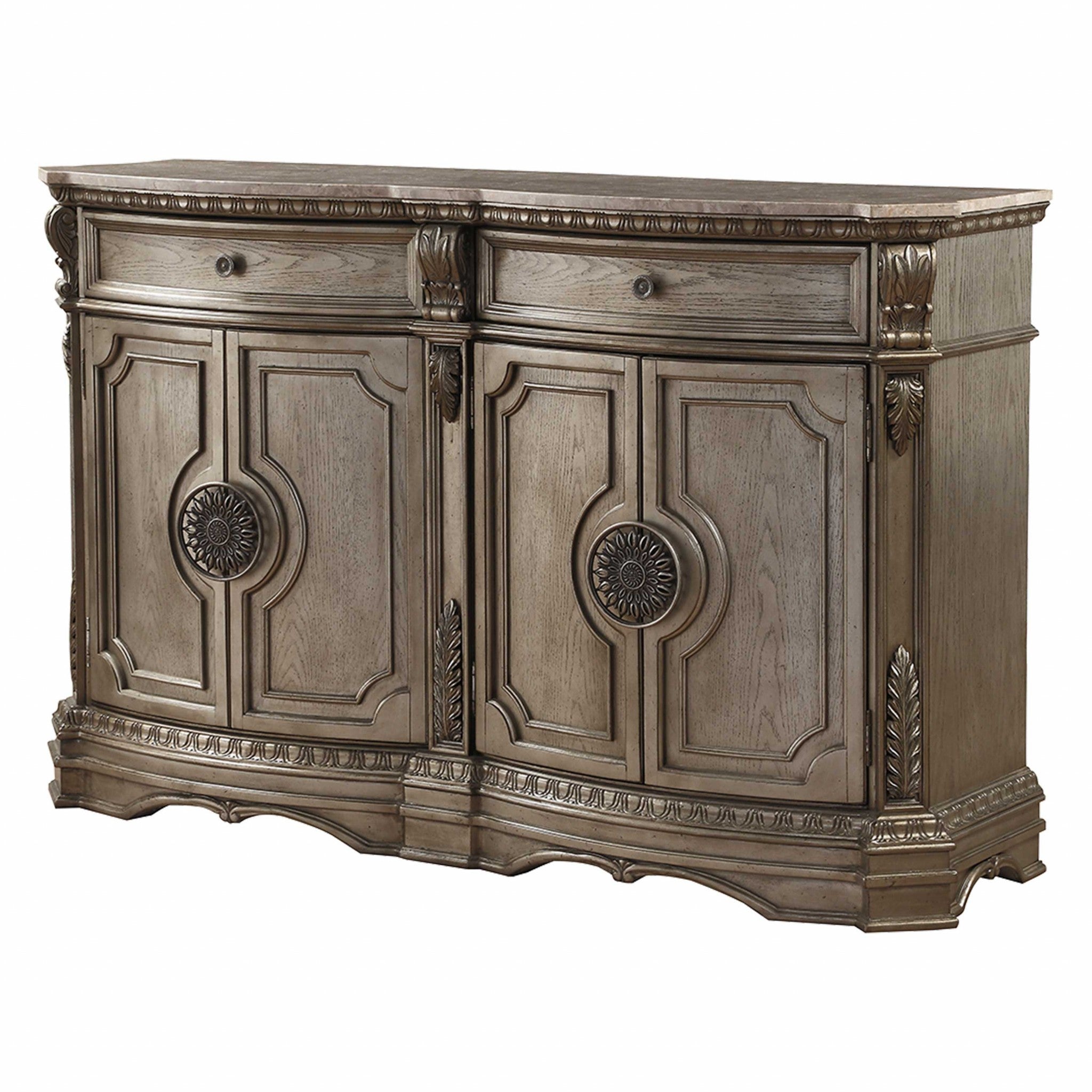 68' X 19' X 42' Antique Champagne Marble Top Server