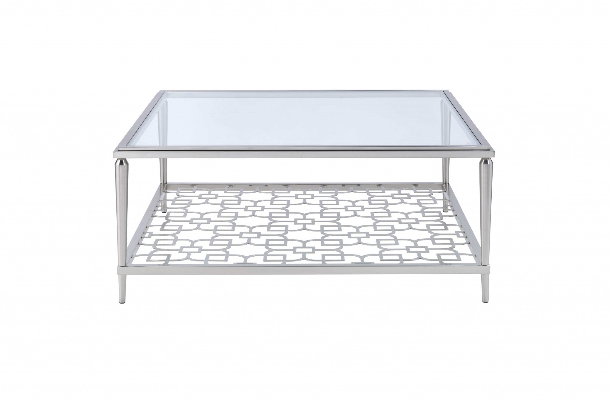 40' X 40' X 18' Nickel  Clear Glass Coffee Table