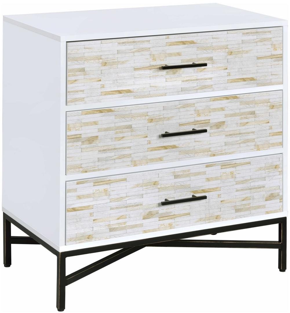 32' X 19' X 33' White  Weathered Wood Pattern Nightstand