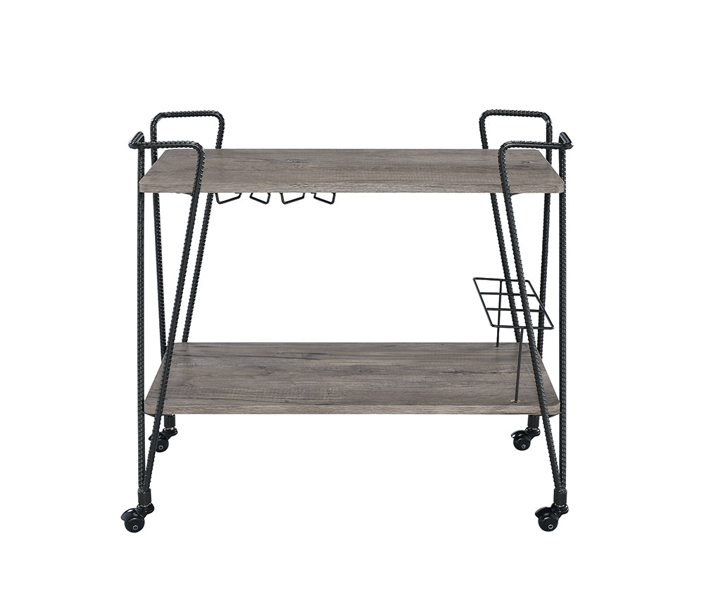 32' X 16' X 31' Black Metal Serving Cart