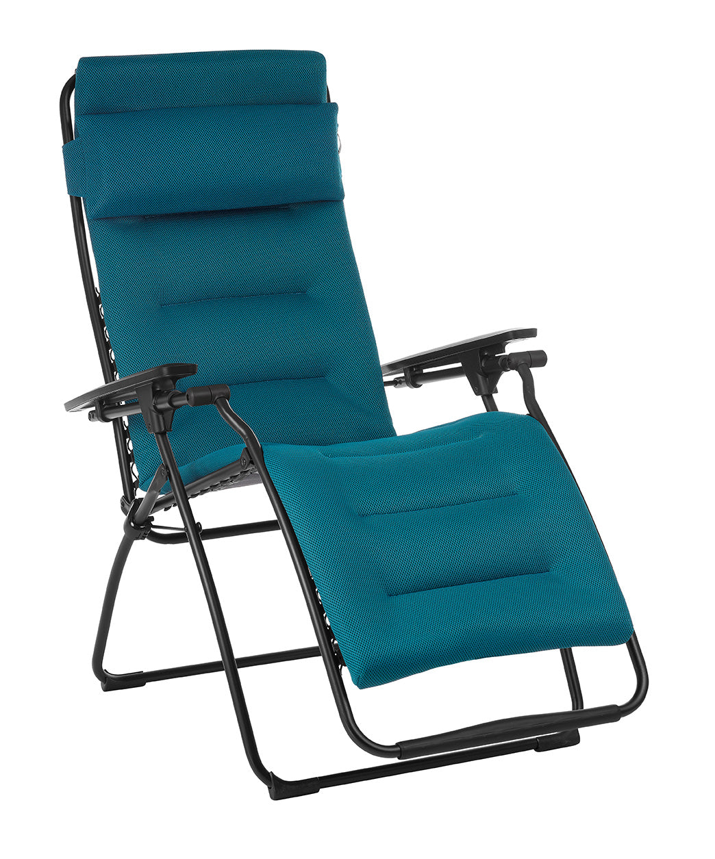 Zero Gravity Recliner - Black Frame - Coral Blue Fabric