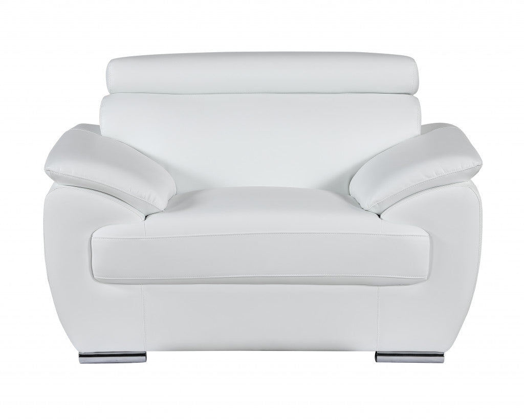 32" to 38" White Captivating Leather Chair