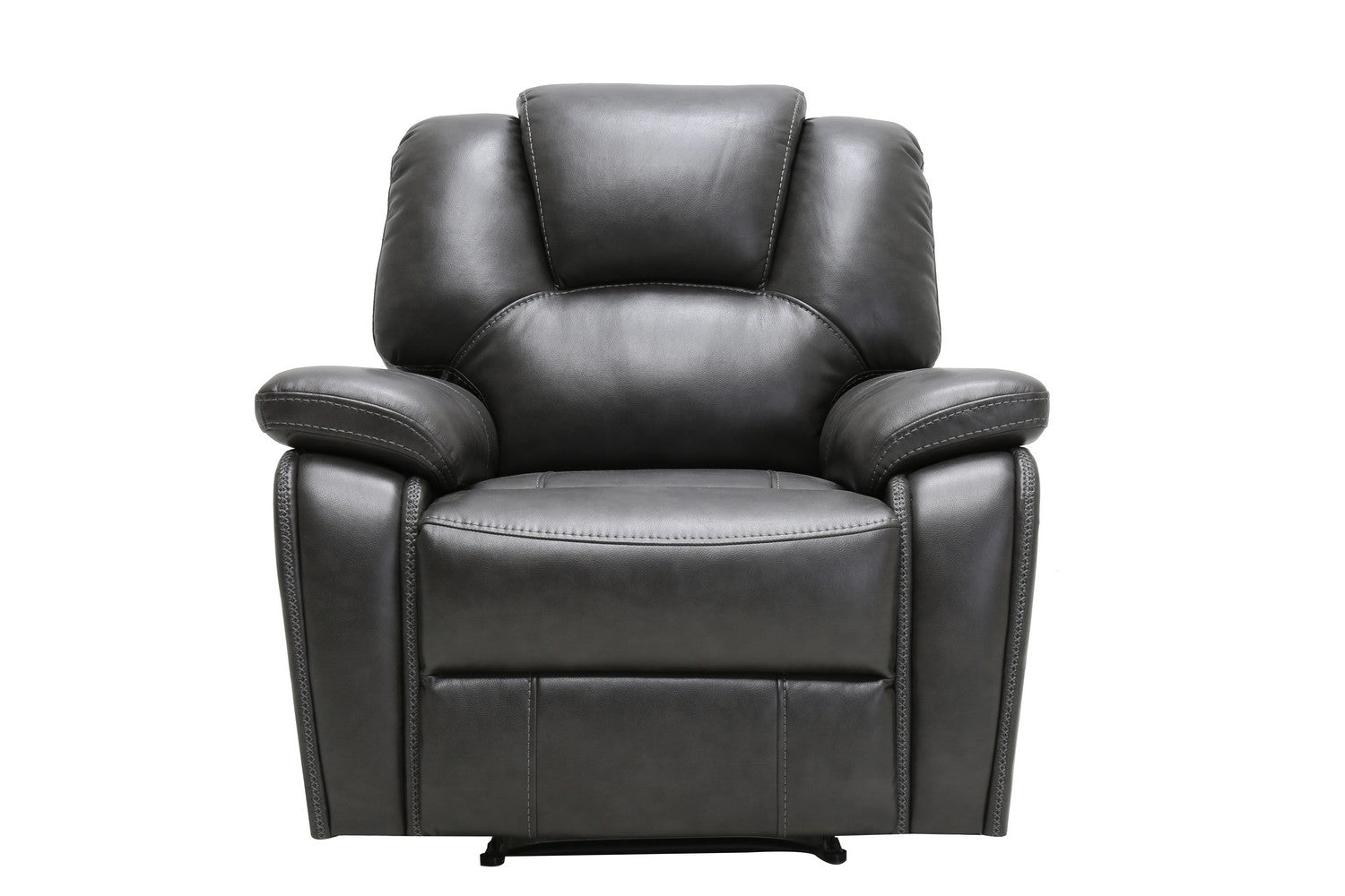 40" Grey Contemporary Leather Power Reclining Chair