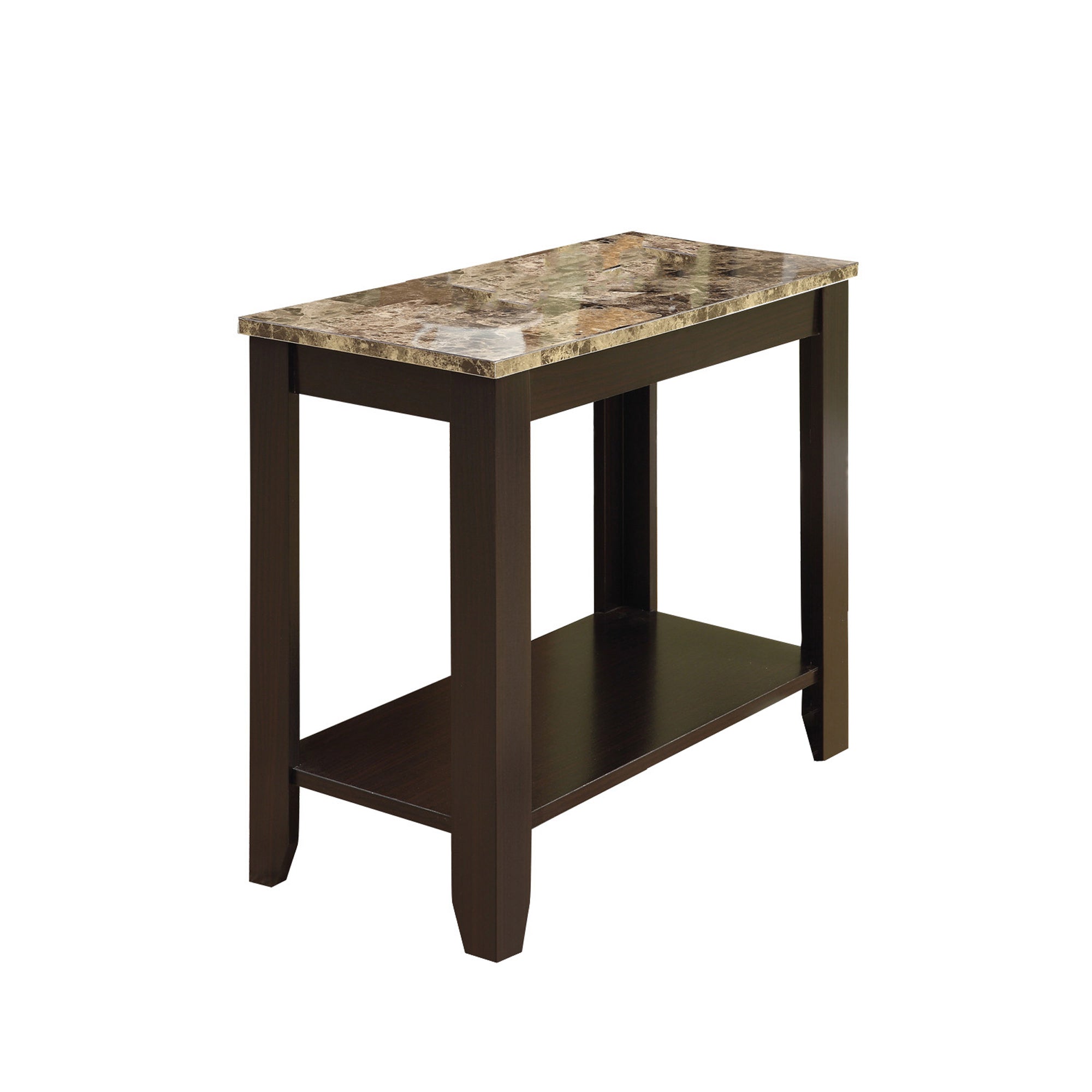 12" x 23.75" x 21.5" Cappuccino Particle Board Laminate Mdf  Accent Table