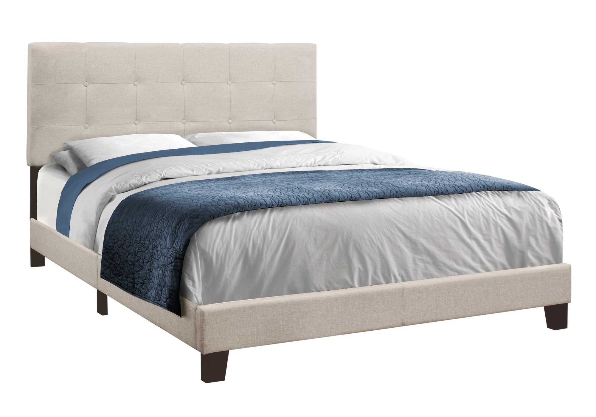 64.25" x 85.25" x 45" Beige Linen - Queen Size Bed