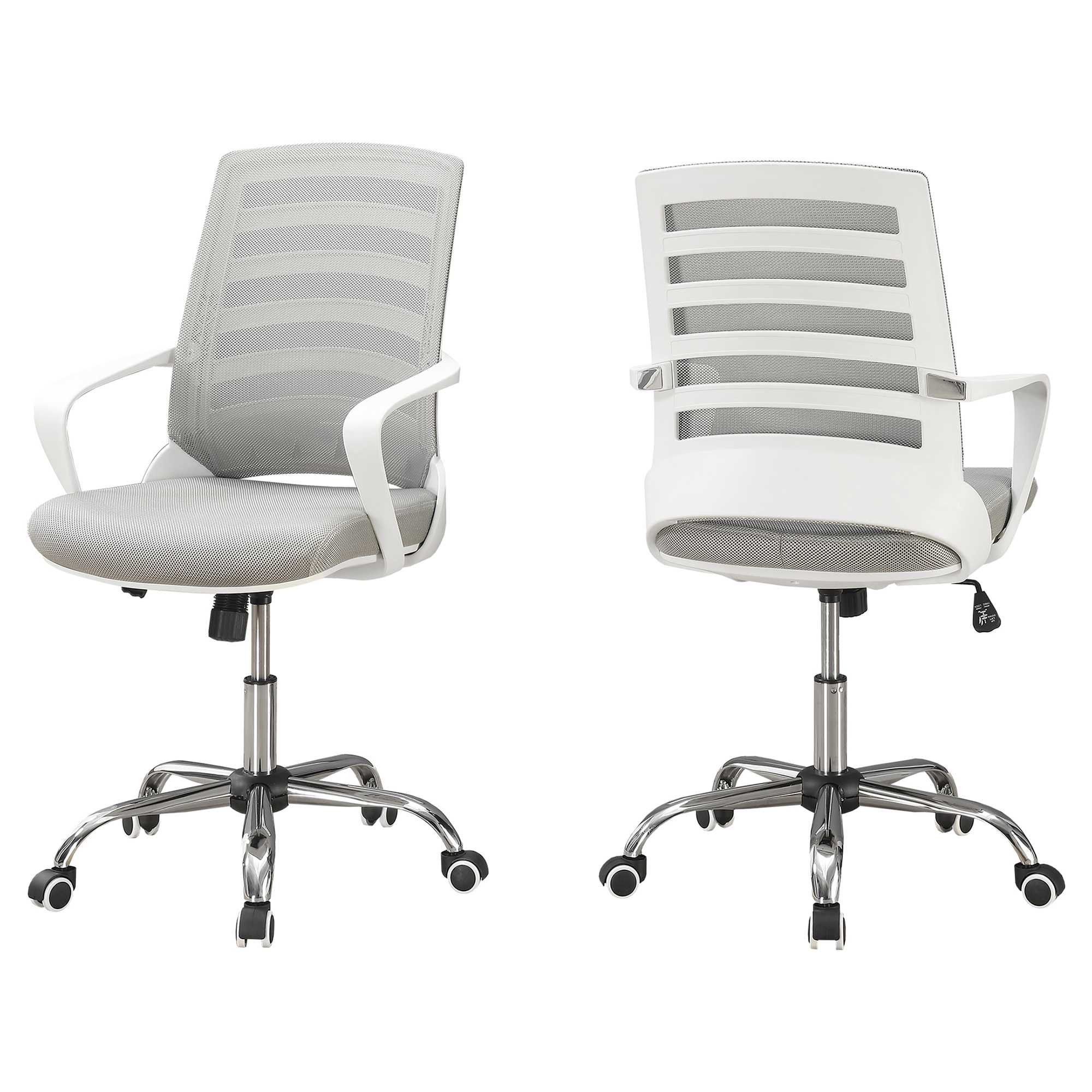 24.25" x 24" x 39" White Grey Foam Metal Nylon  Multi Position Office Chair