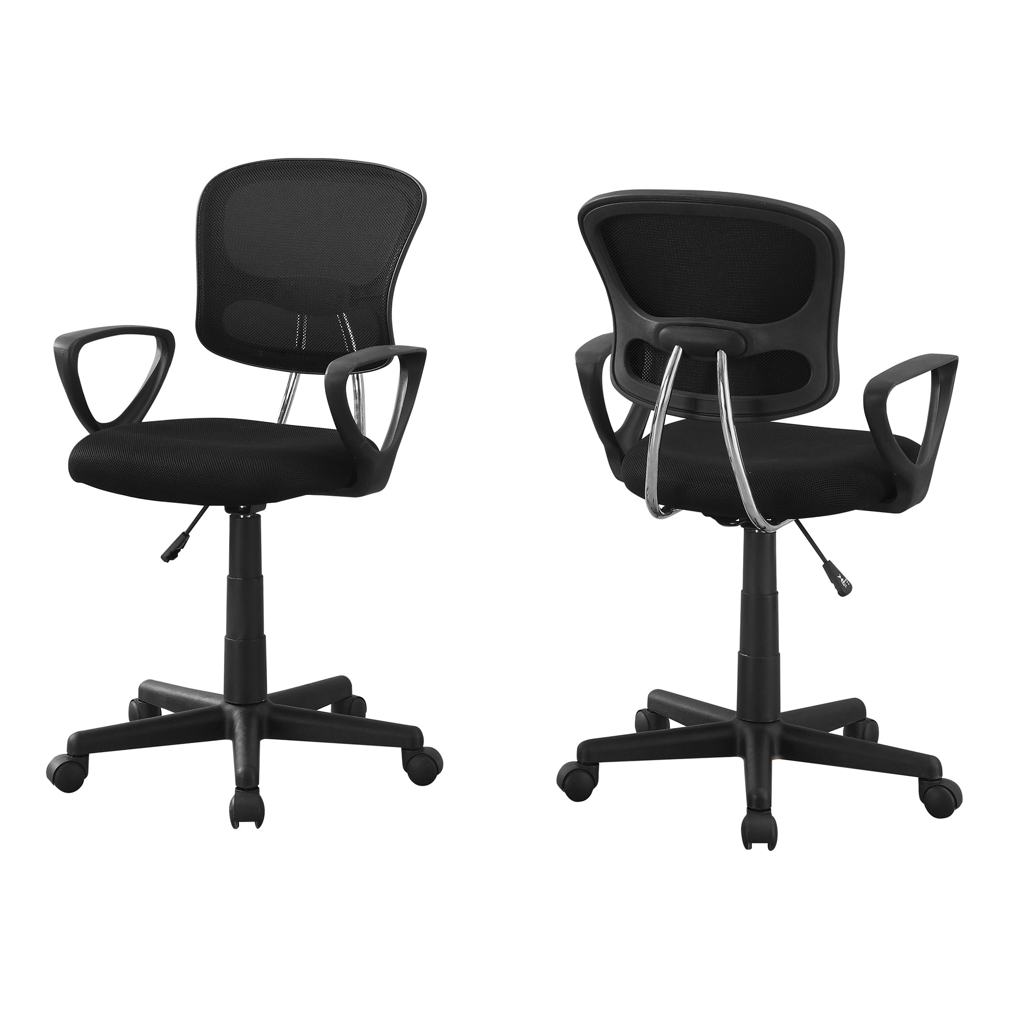 21.5" x 23" x 33" Black Foam Metal Polypropylene Polyester  Office Chair