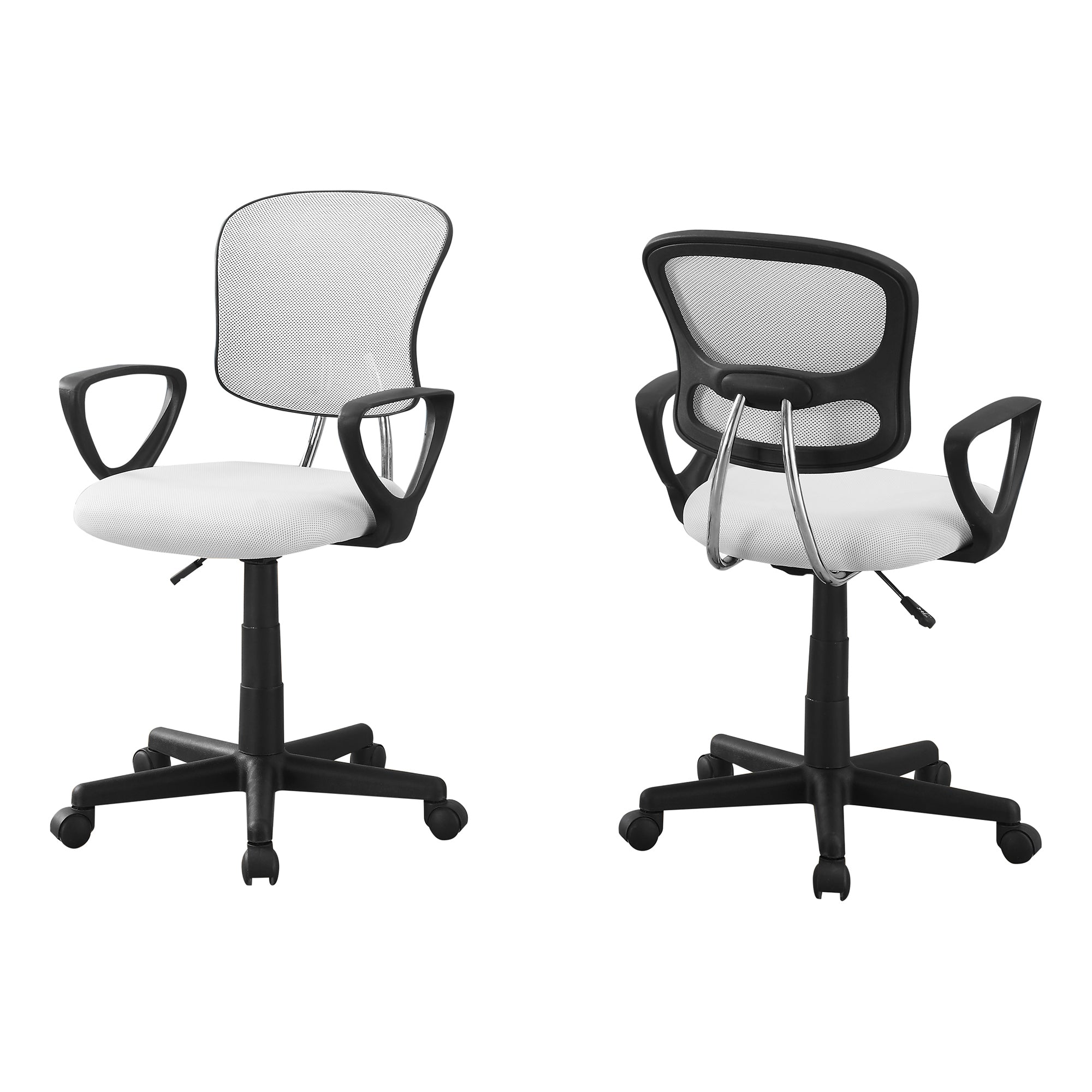 21.5" x 23" x 33" White Foam Metal Polypropylene Polyester  Office Chair