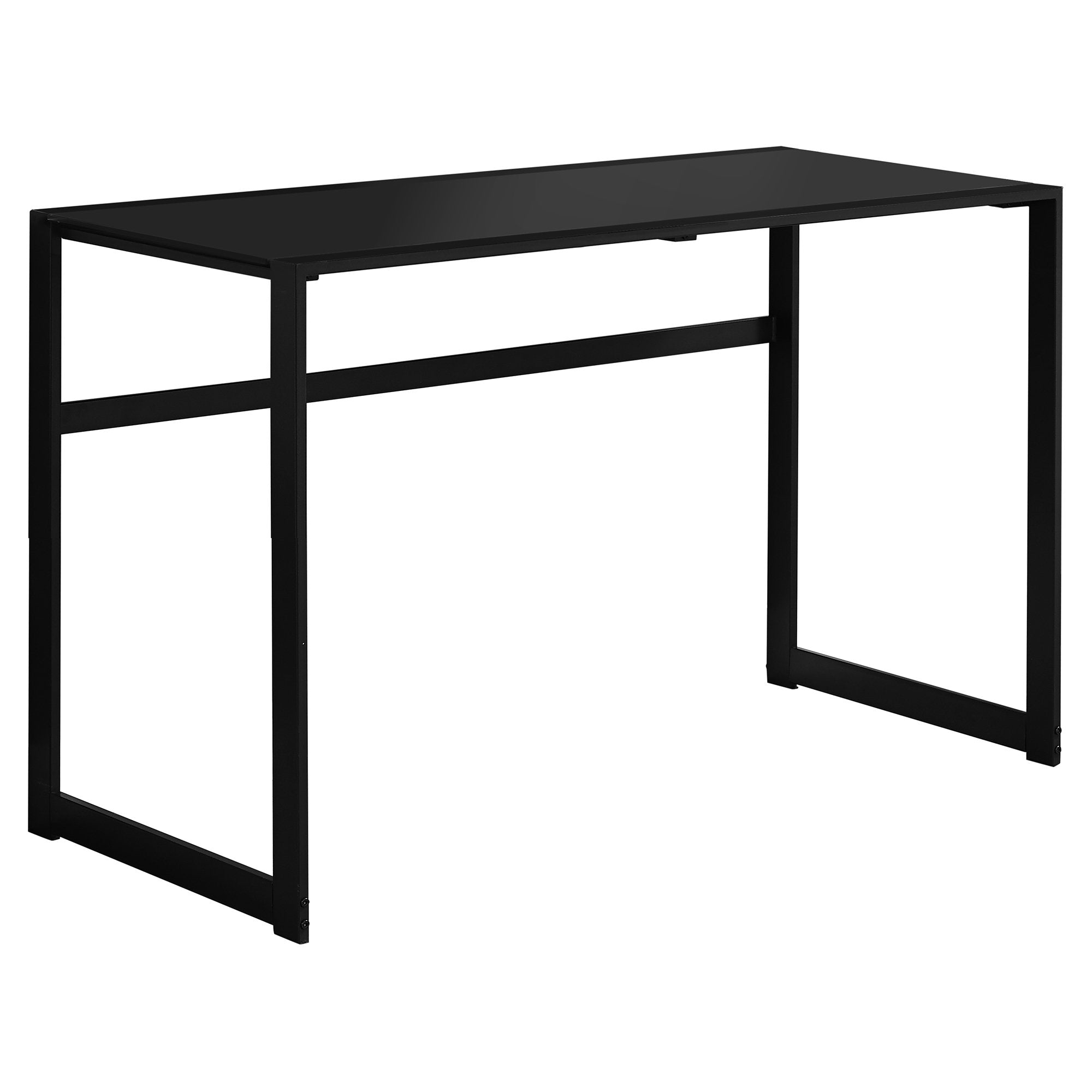 22" x 48" x 30" Black  Black  Tempered Glass  Metal   Computer Desk