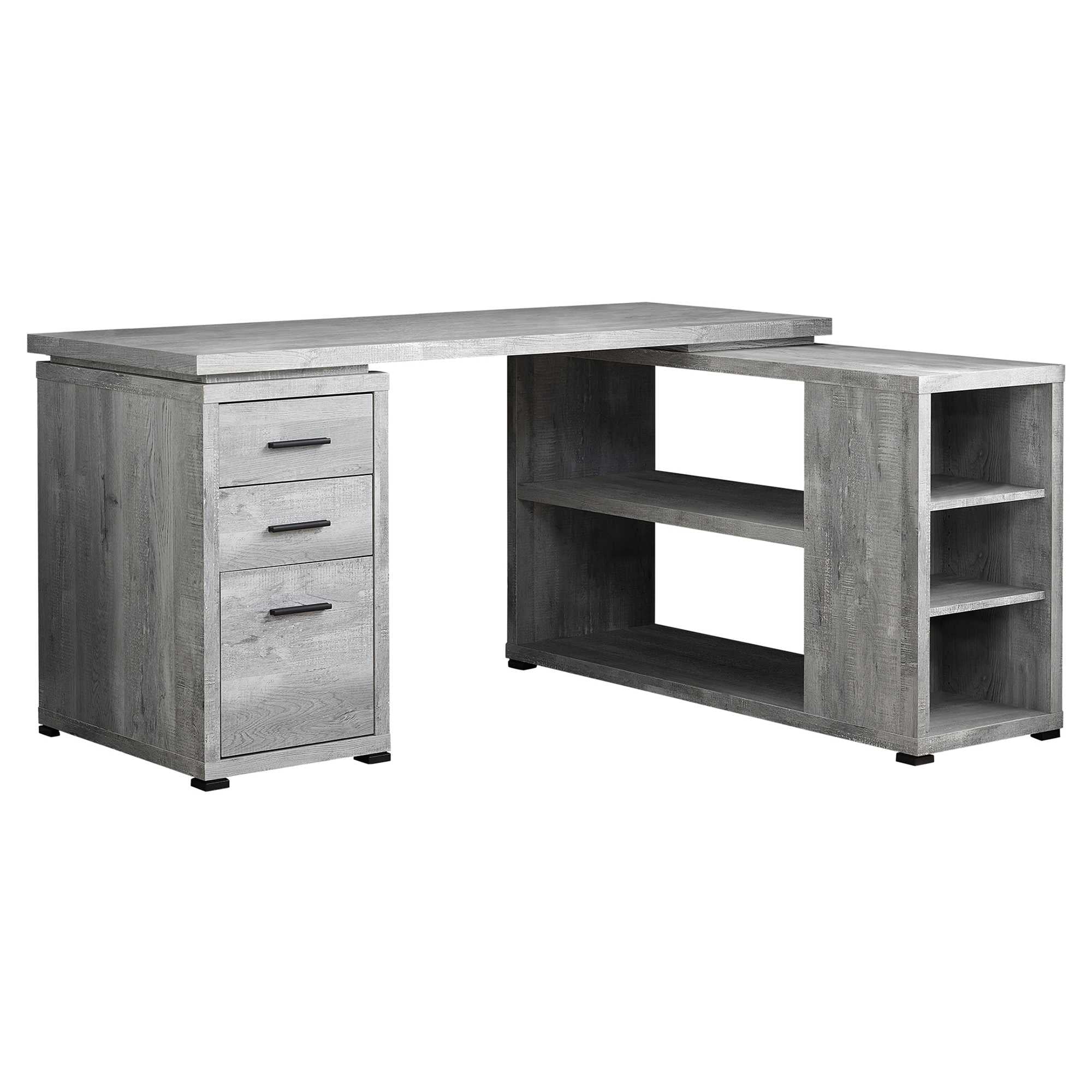 47.25" x 60" x 29" Grey Particle Board Hollow Core  Computer Desk