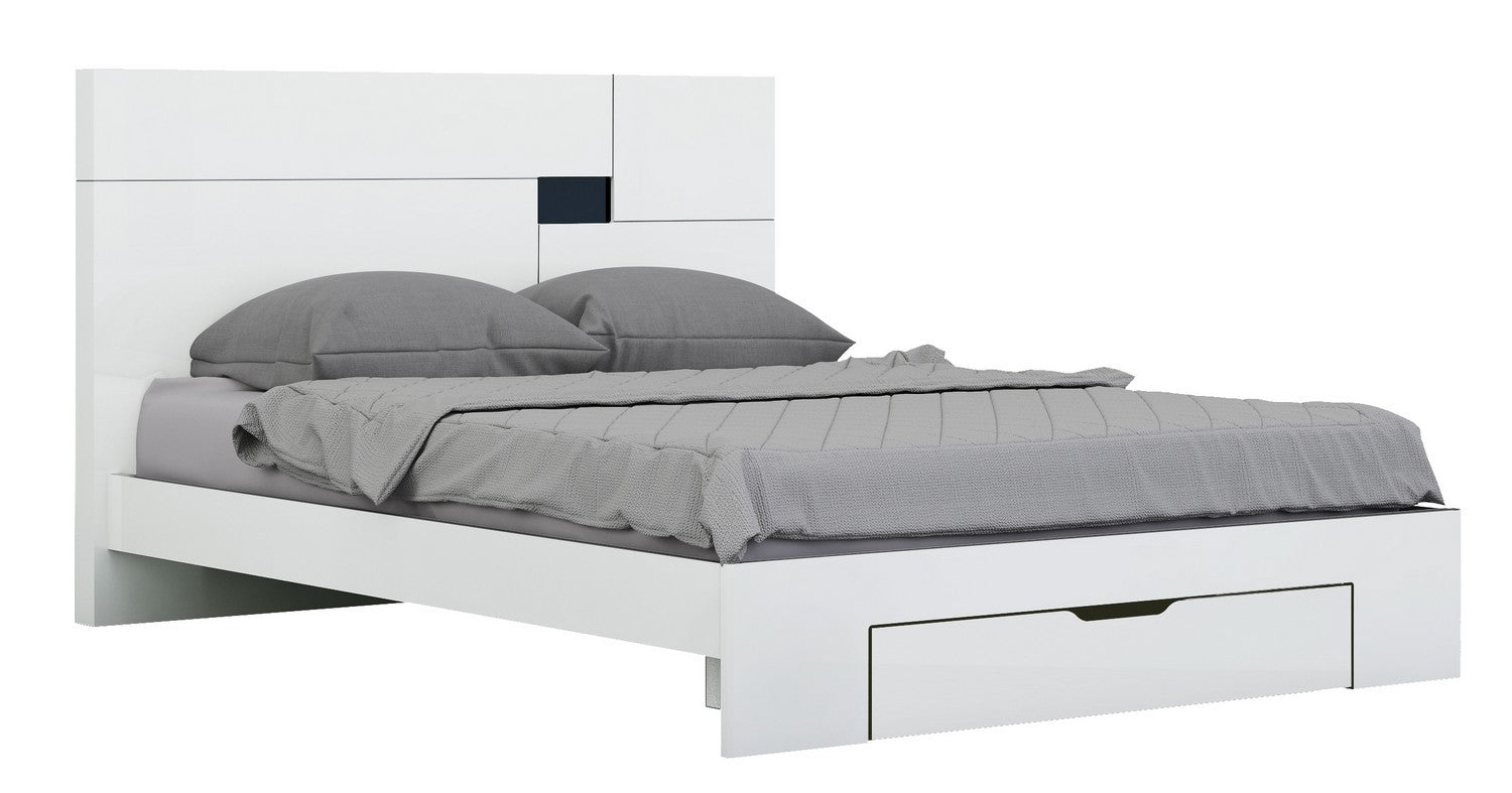 79" X 80"  X 43" 4pc Eastern King Modern White High Gloss Bedroom Set