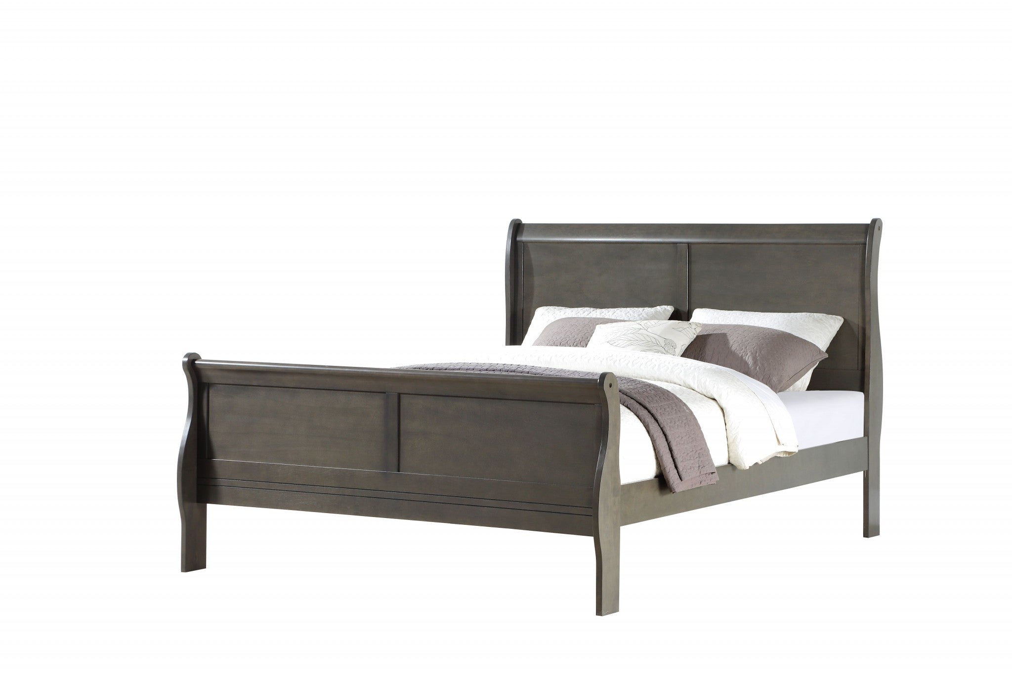 80' X 90' X 47' Dark Gray Wood Eastern King Bed