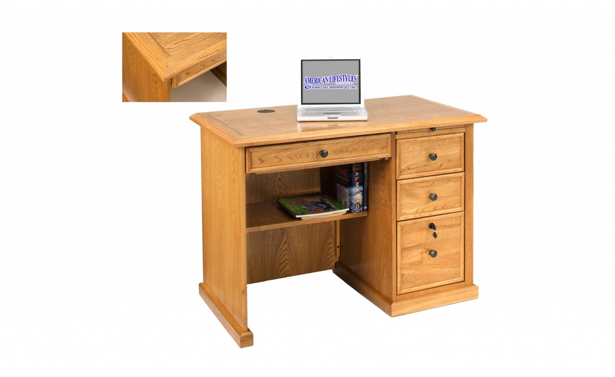 Classic Harvest Oak Hardwood Desk