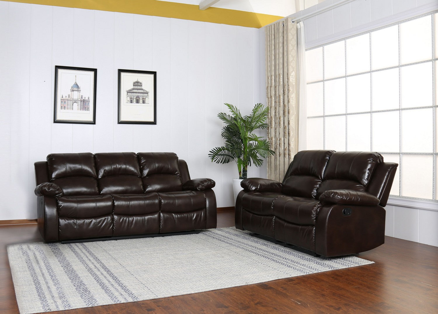 142" X 76" X 80" Brown  Sofa Love