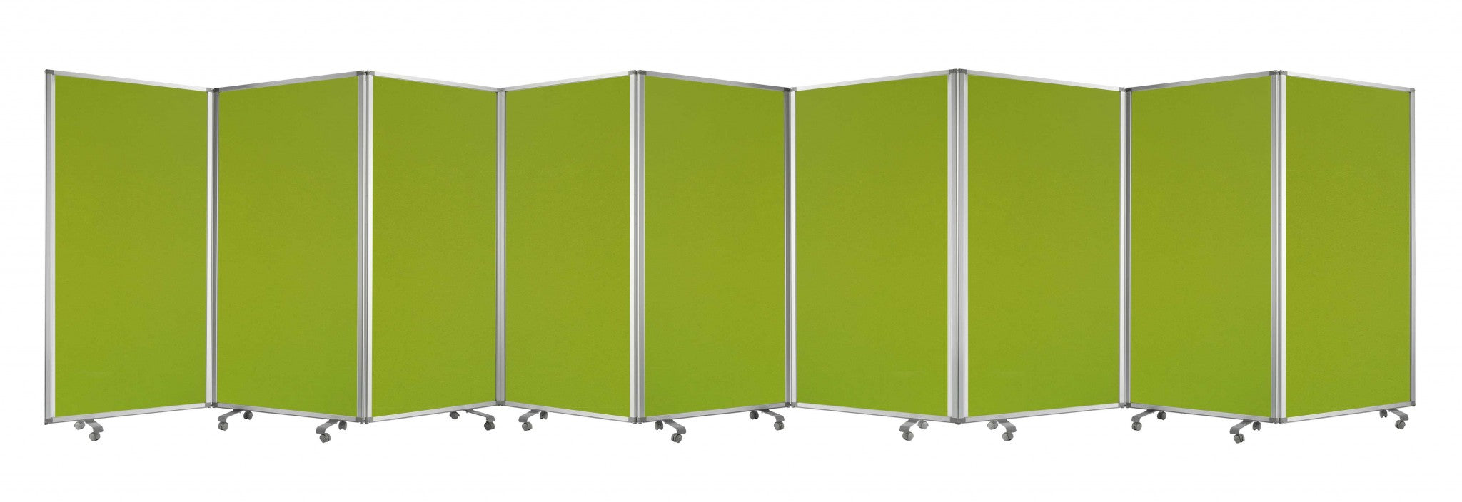 318" x 1" x 71" Green, Metal, 9 Panel, Screen