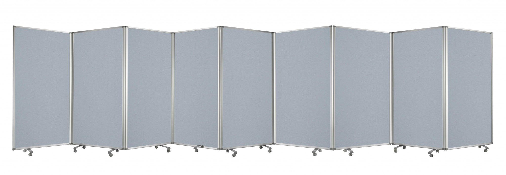 318" x 1" x 71" Metal, Grey, 9 Panel, Screen