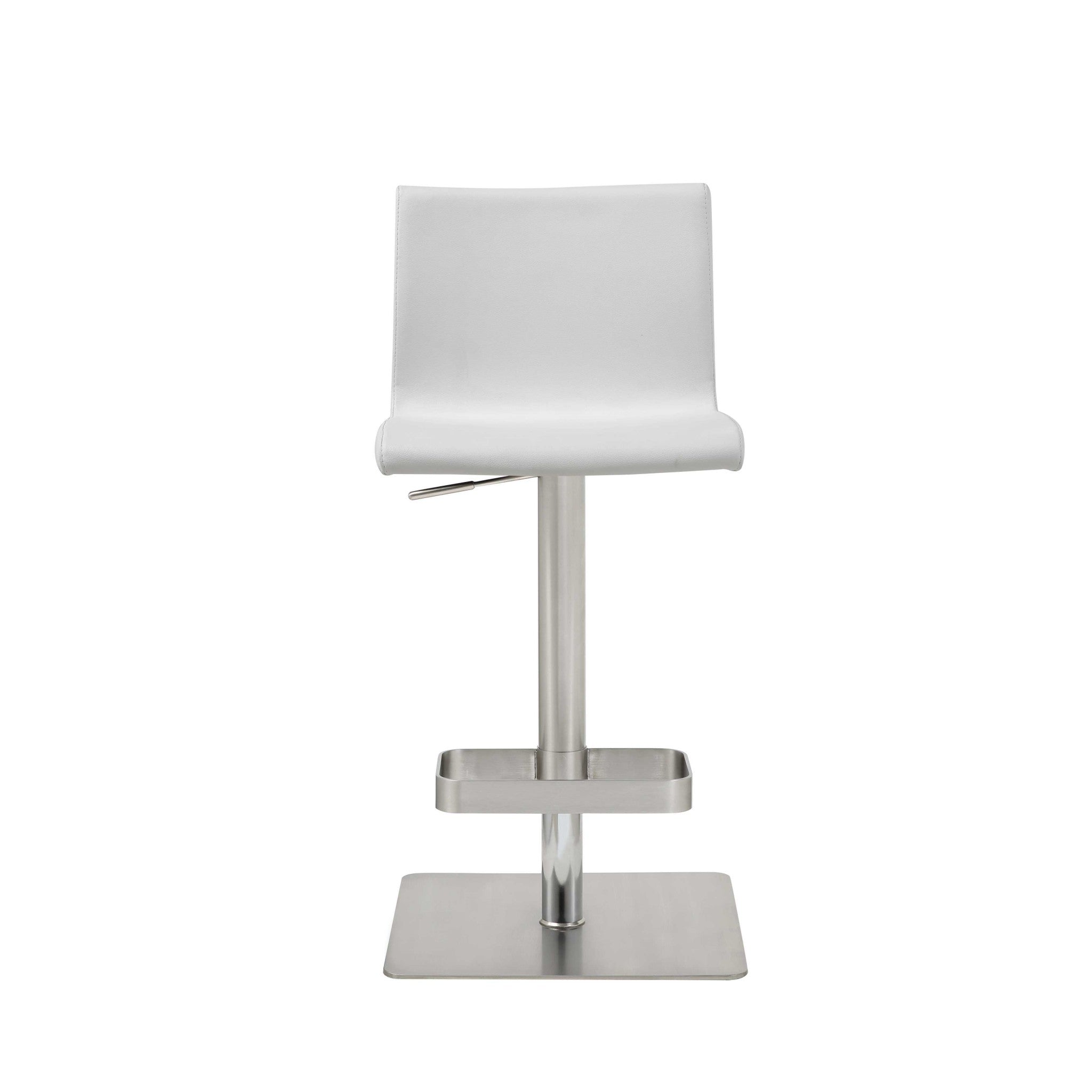 16.5 X 20 X 32-42 White Stainless Steel Bar Stool