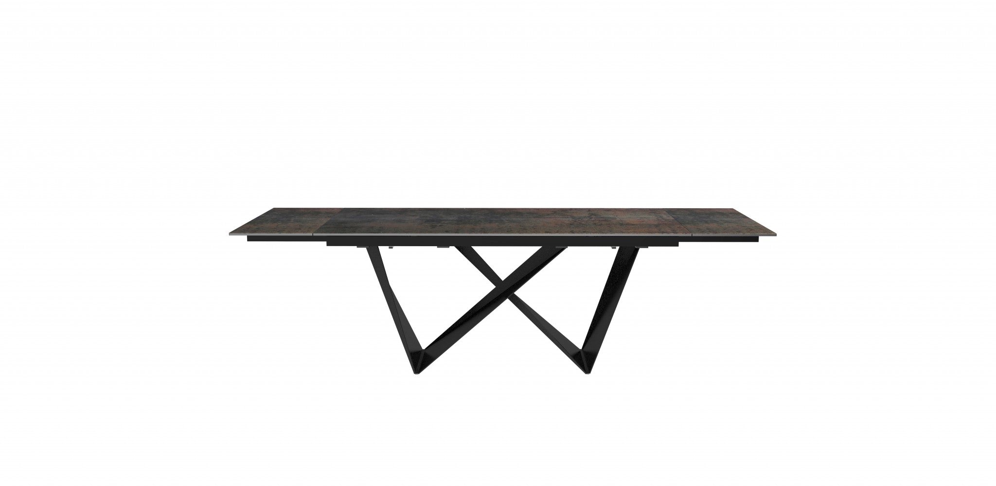 71 X 35 X 30 Black Ceramic Metal Dining Table