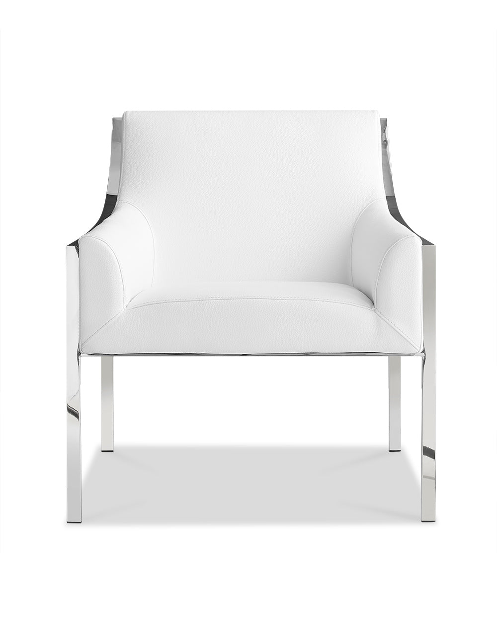 31 X 33 X 30 White Stainless Steel Armed Chair