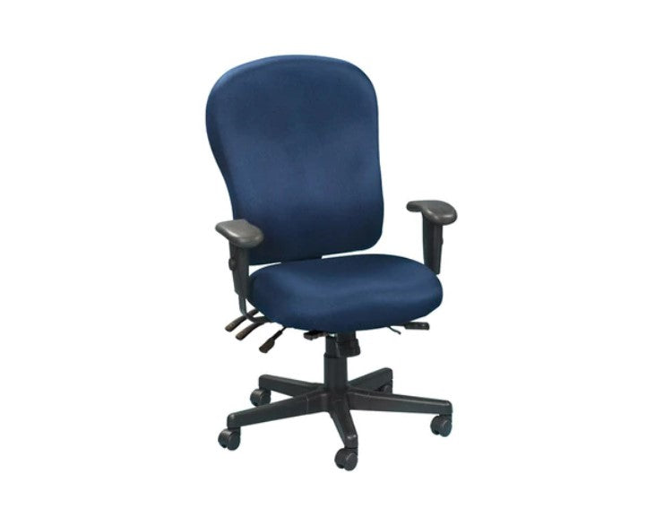 29.5" x 26" x 37" Navy Fabric Seat Slider Swivel