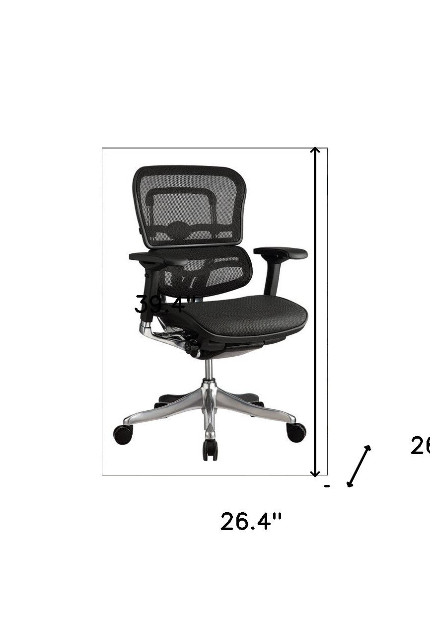 26.4" x 26" x 39.4" Black Mesh Elite Mid Back Chair