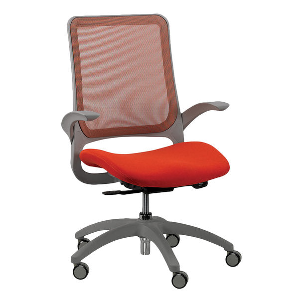 24.4" x 22.4" x 38" Orange Mesh / Fabric Office Chair