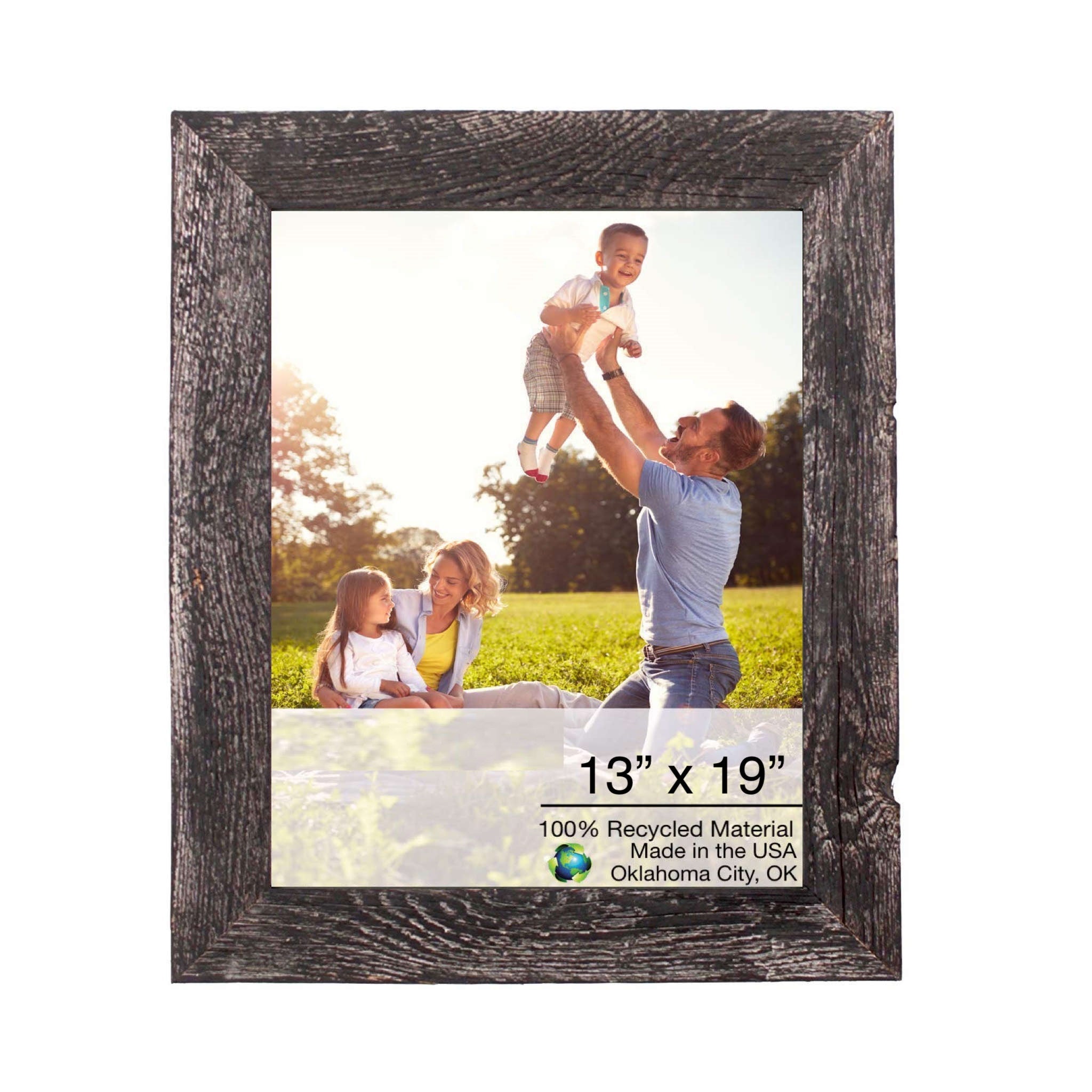 13x19 Rustic Smoky Black Picture Frame with Plexiglass Holder