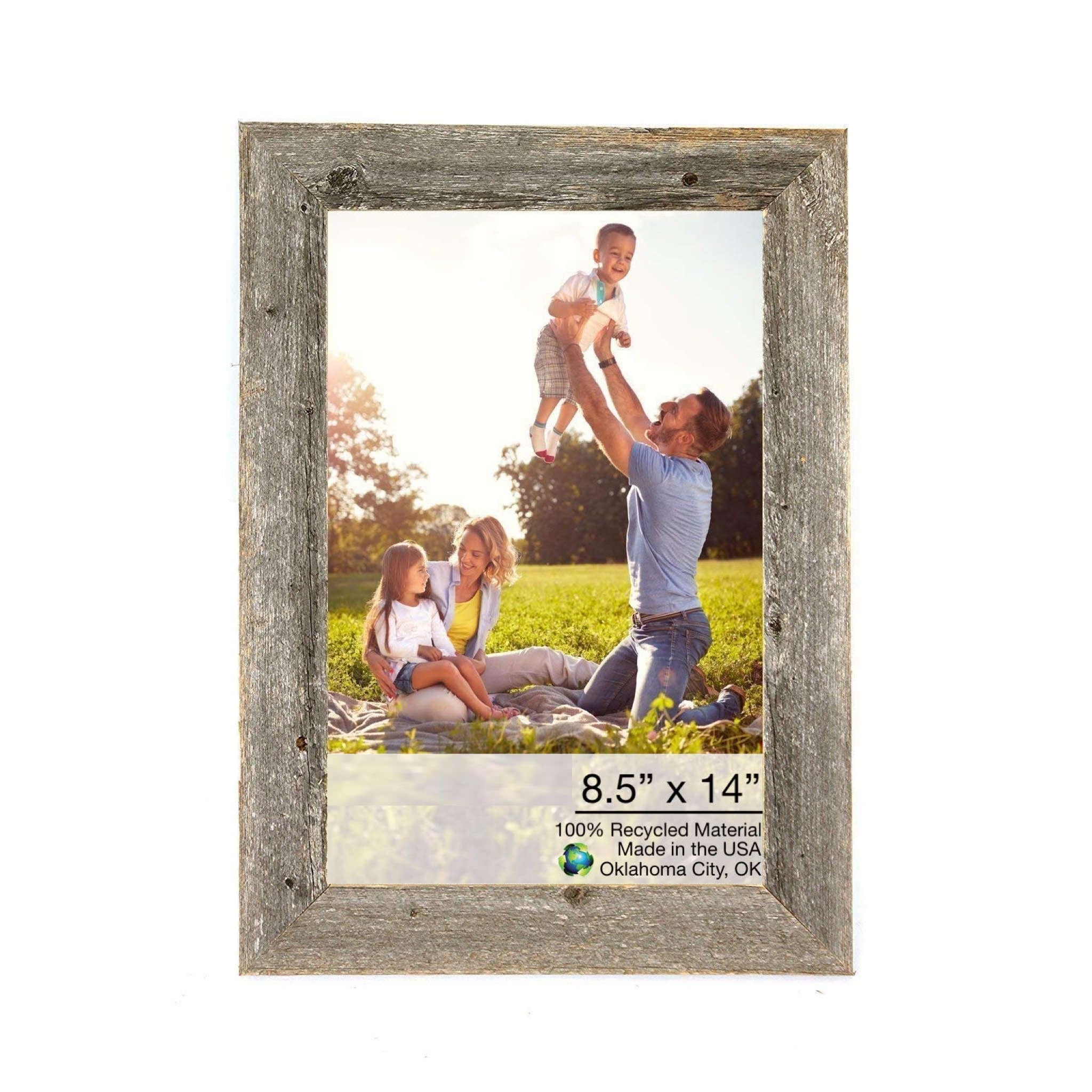 8.5x14 Natural Weathered Grey Picture Frame with Plexiglass Holder