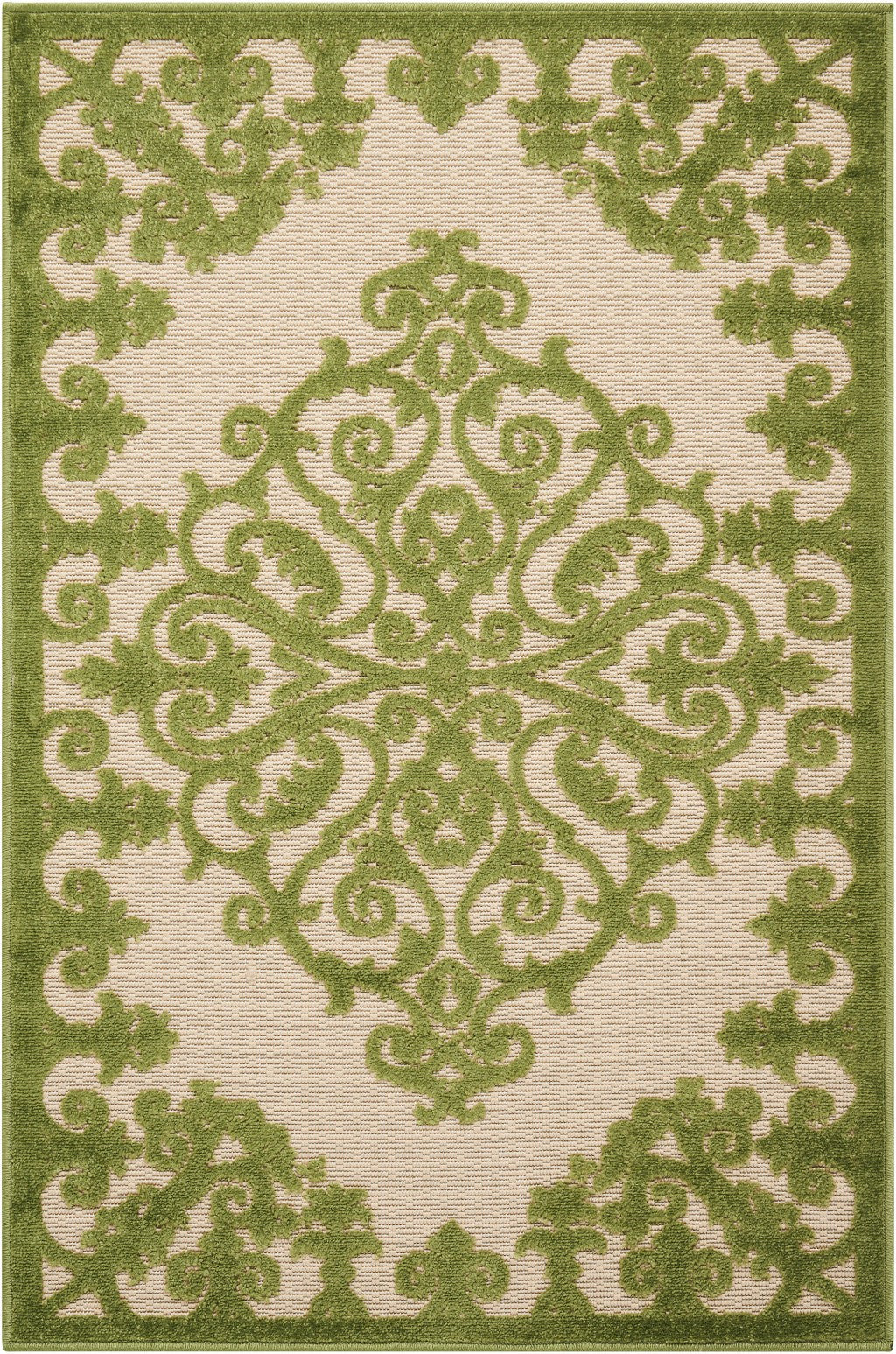 3’ x 4’ Green Medallion Indoor Outdoor Area Rug