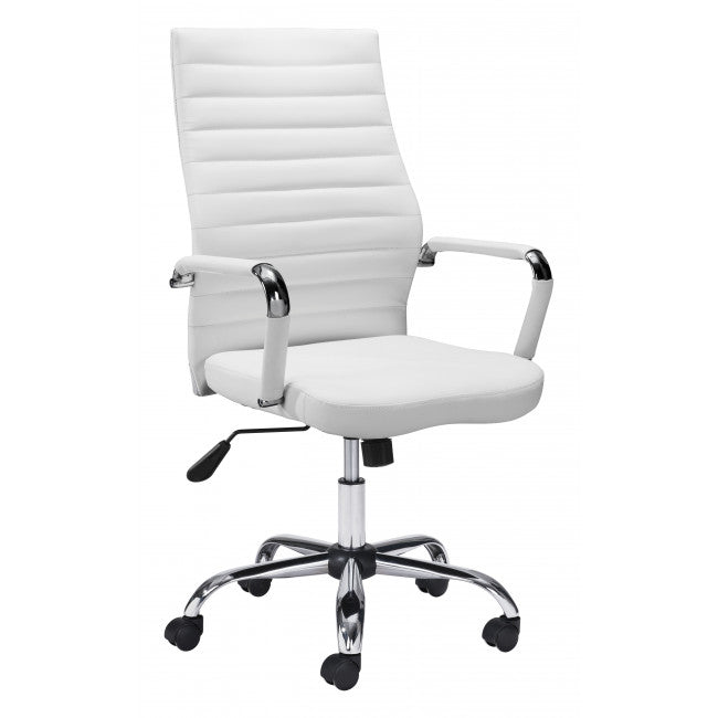 White Faux Leather Ergonomic Classic Office Chair