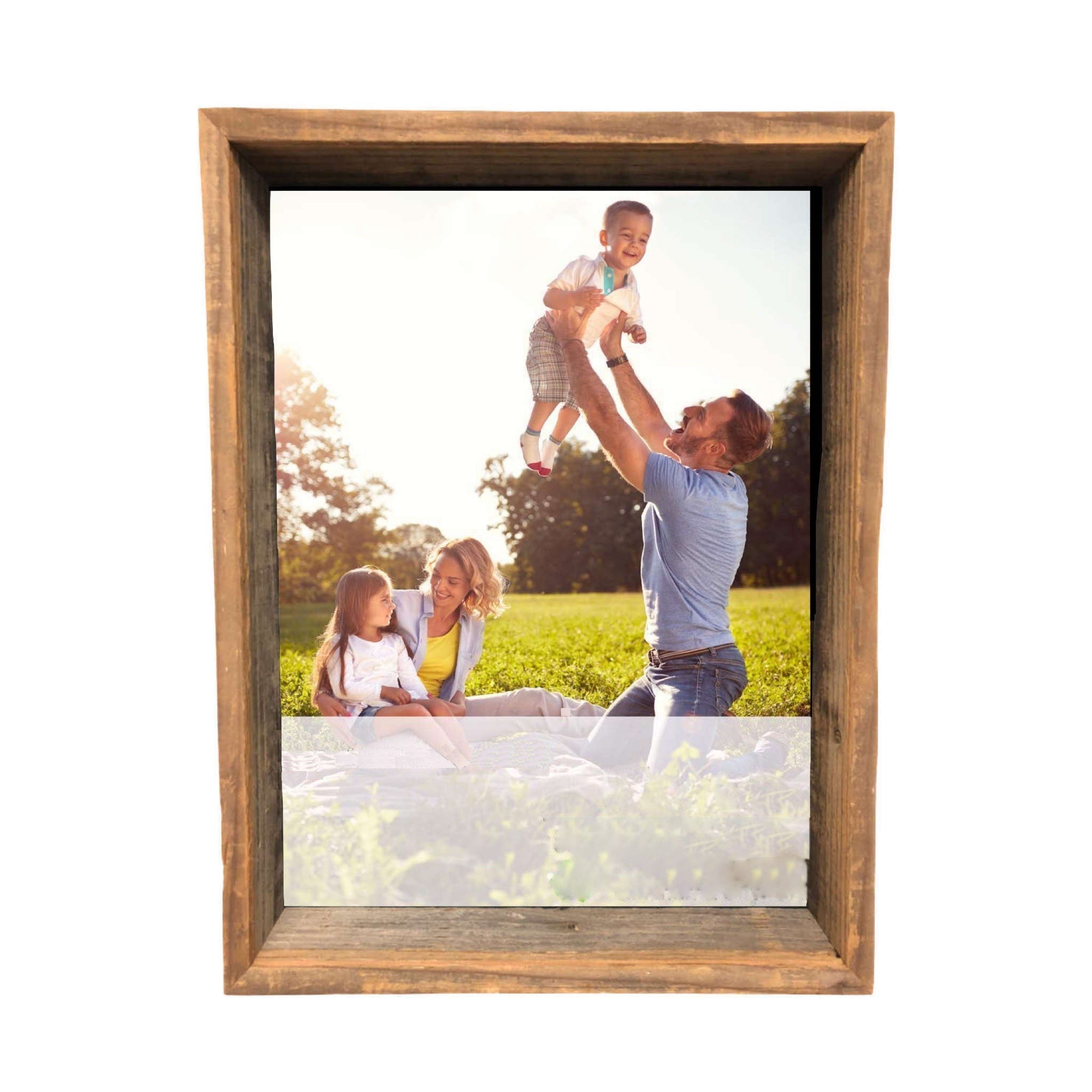 6” x 6” Rustic Farmhouse Gray Wood Shadow Box Frame