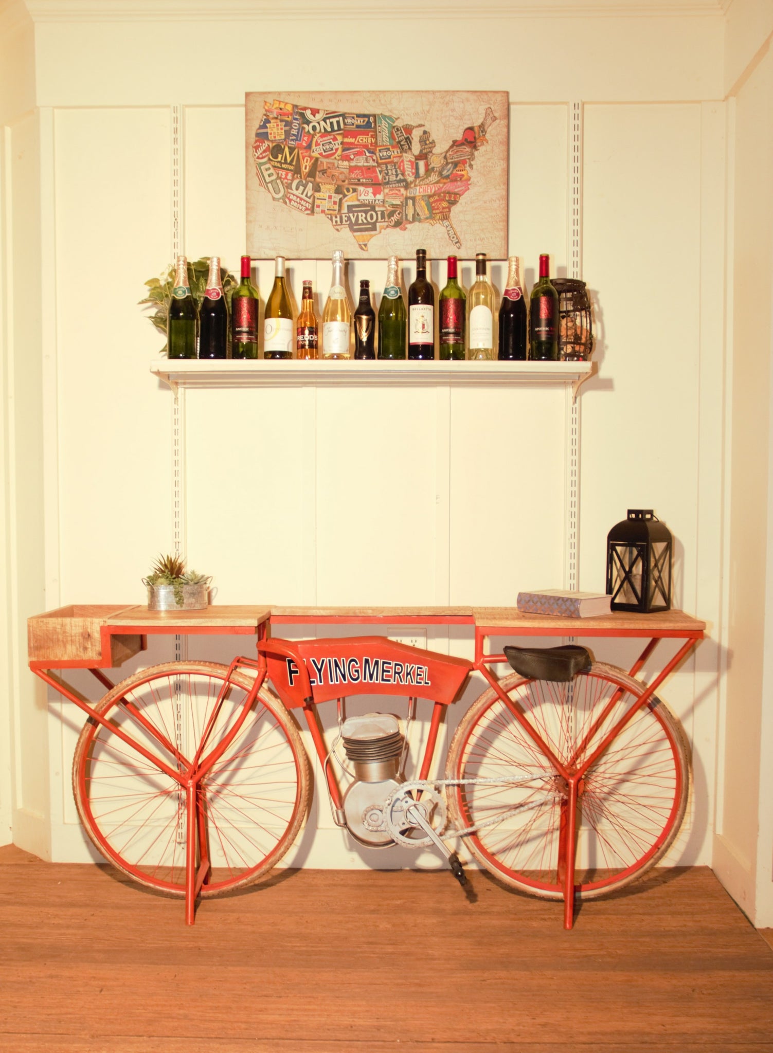 Orange Flying Merkel Motorcycle Bar Cart